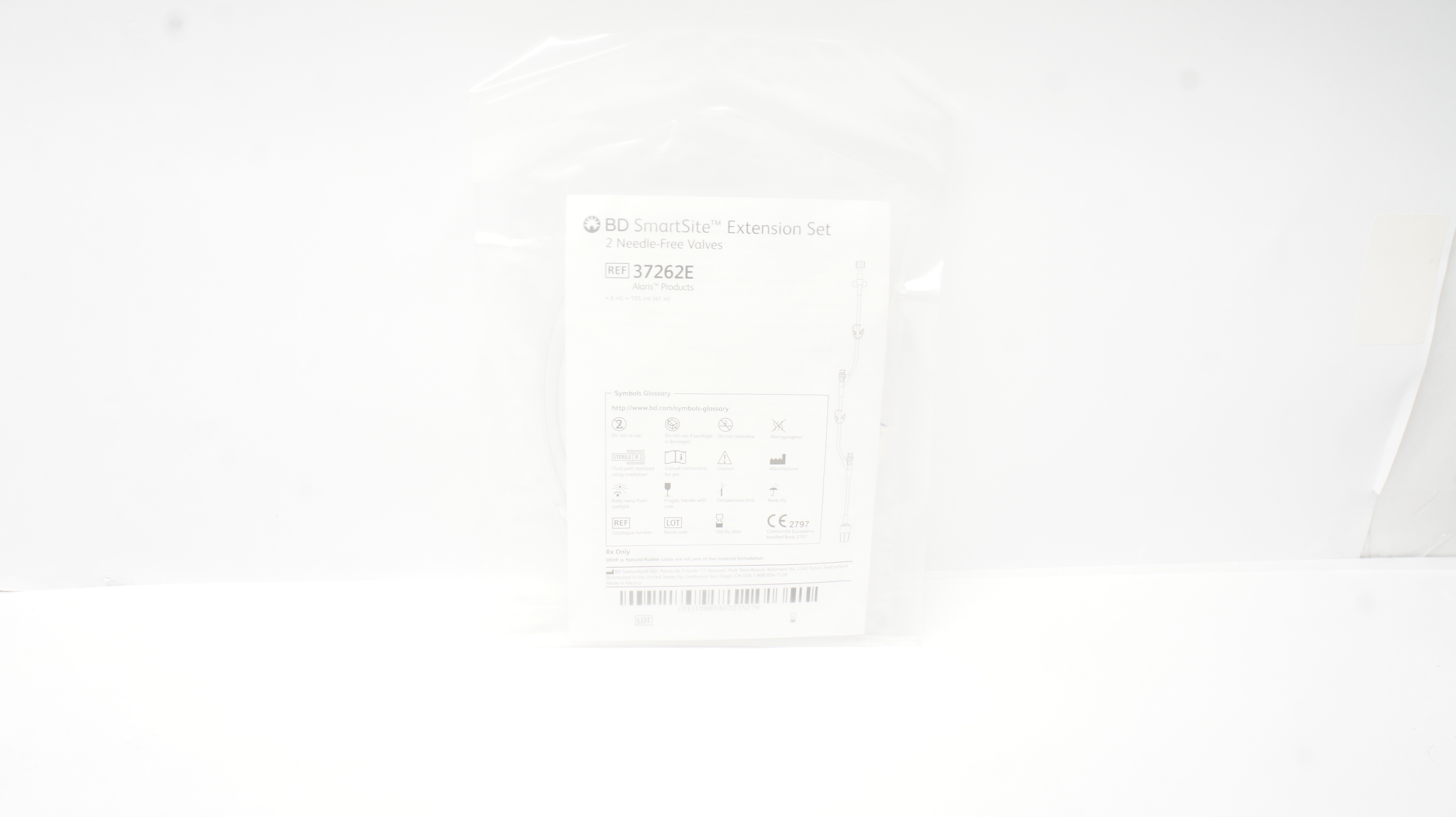 BD 37262E SmartSite Extension Set 2-Ndle Free Valves 6mL x 41inch (x)