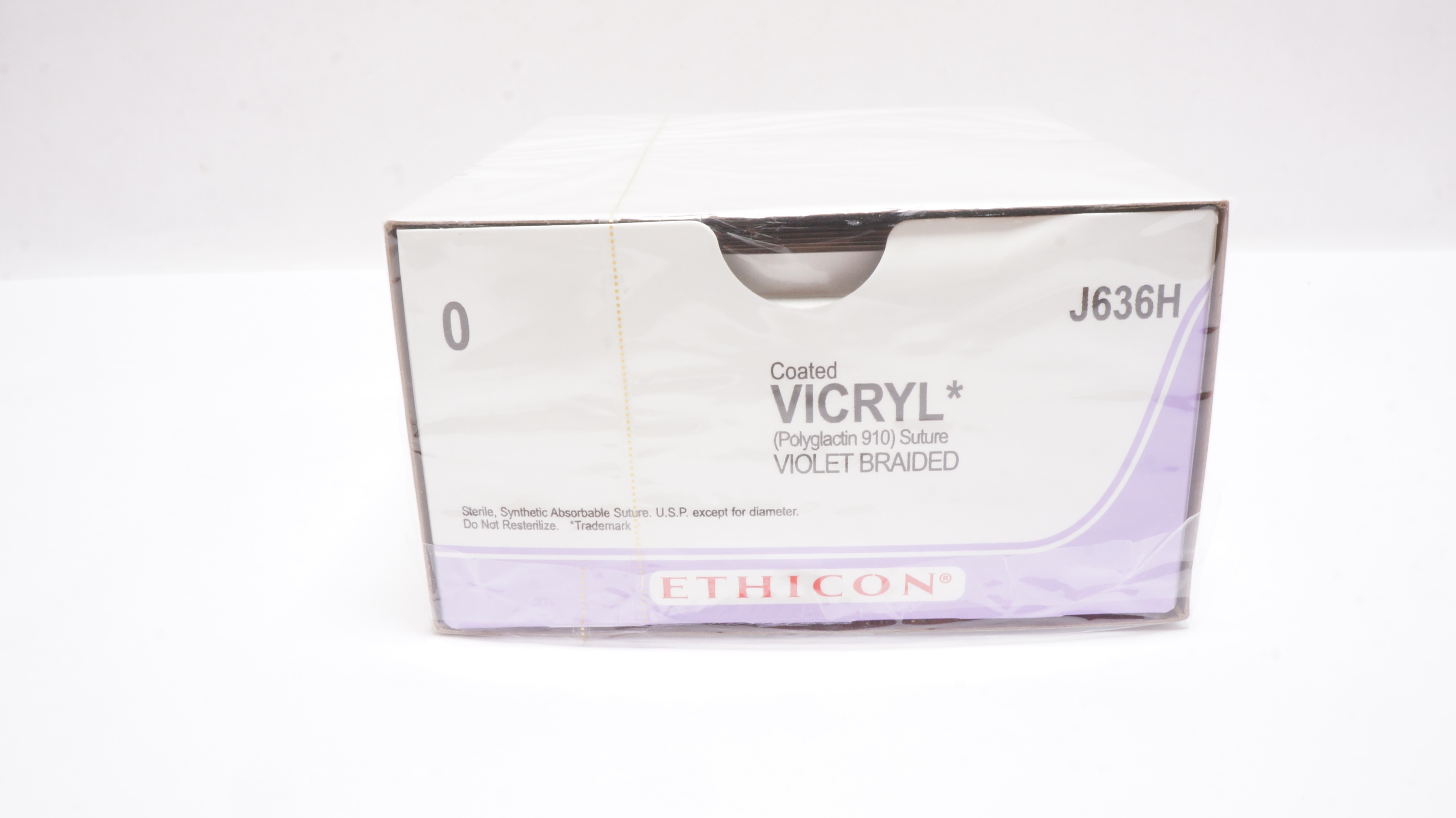Ethicon J636H 0 Coated Vicryl Polyglactin 910 Suture 18In - Box of 36