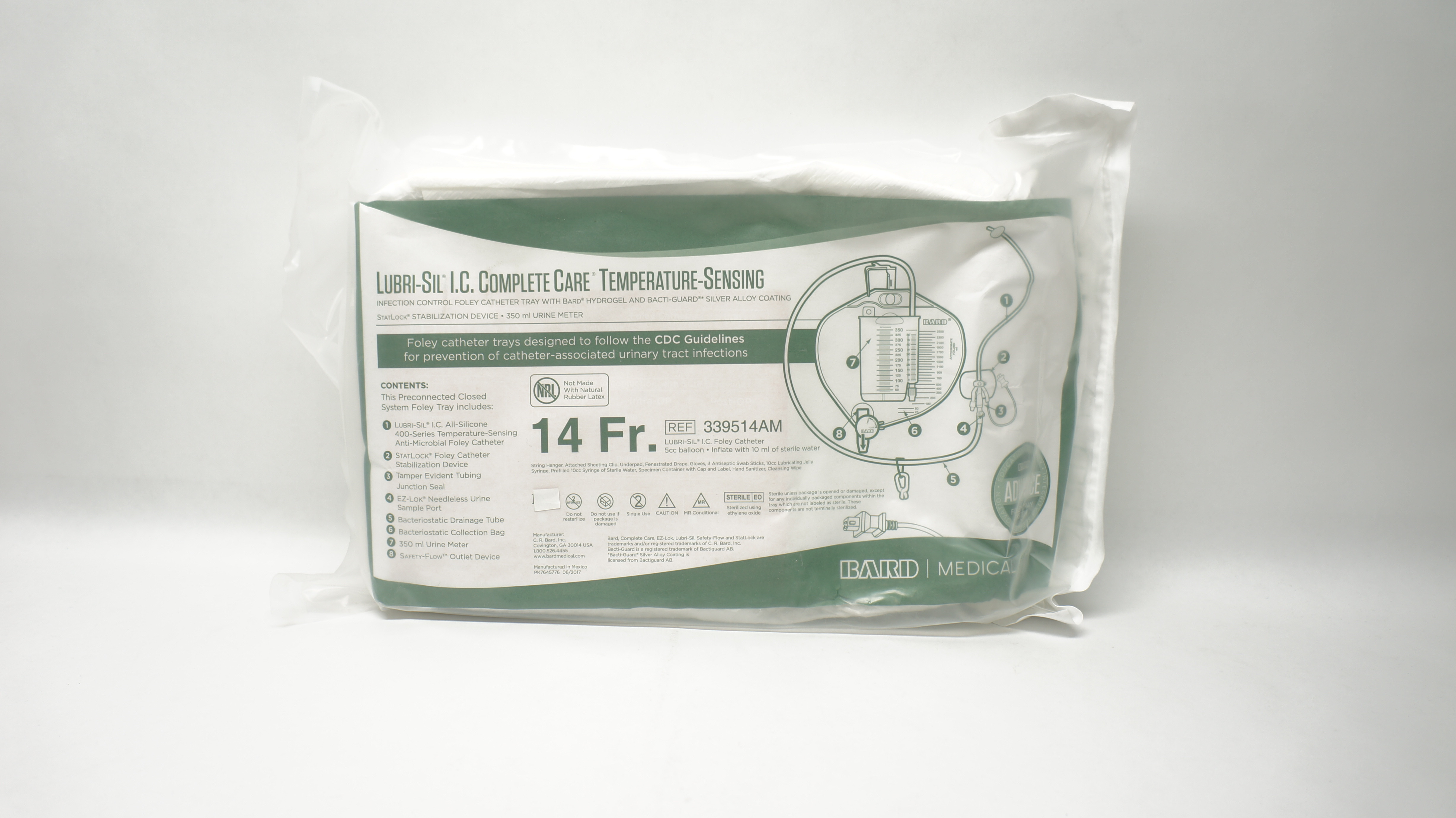 Bard 339514AM Lubri-Sil I.C. Complete Care Temperature-Sensing 14Fr
