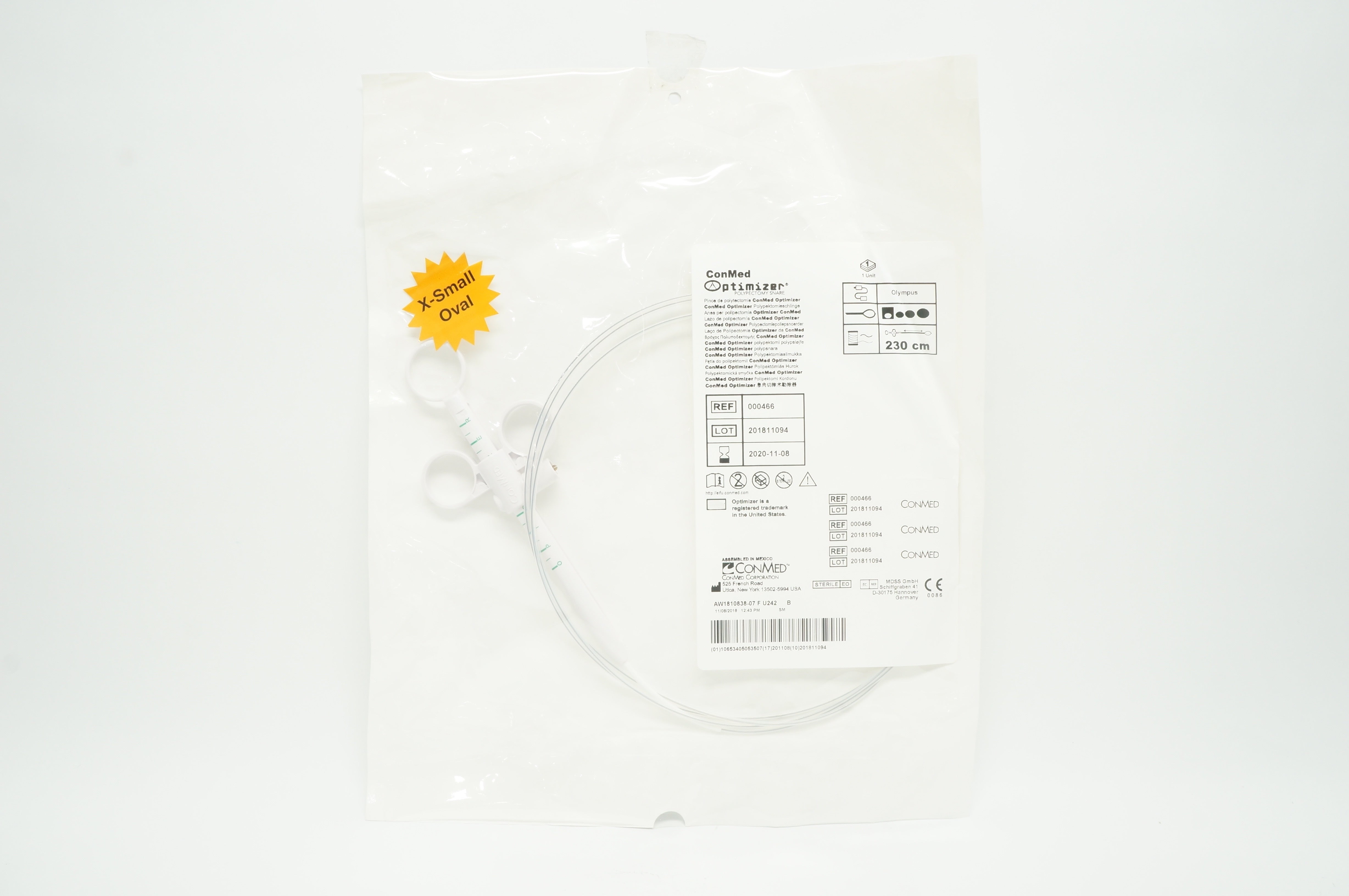ConMed 000466 Optimizer Polypectomy Snape X-Small, Oval 230cm (x)