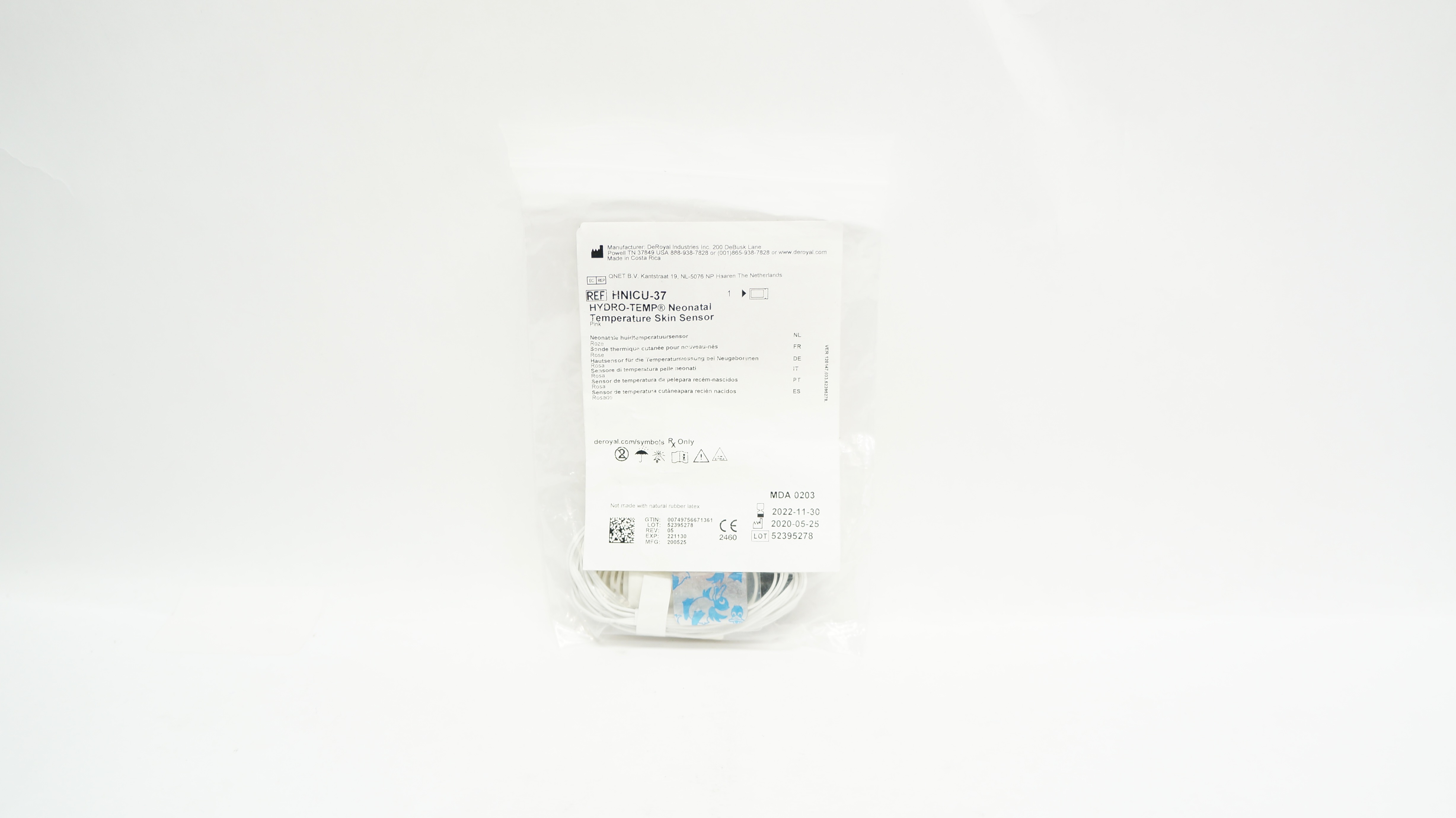 DeRoyal HNICU-37 Hydro-Temp Neonatal Temperature Skin Sensor (x)