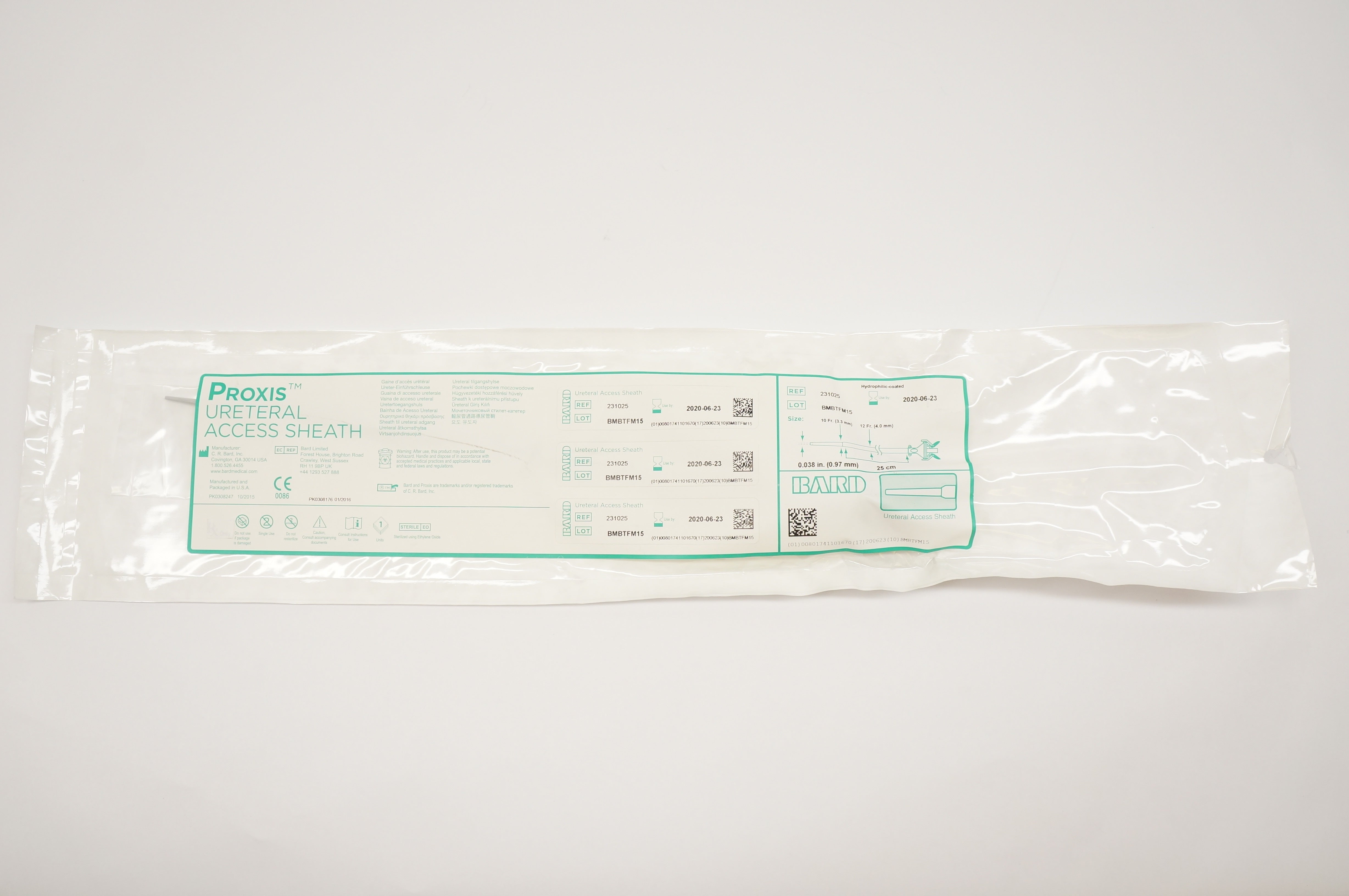 Bard 231025 PROXIS Ureteral Access Sheath 3.3mm x 4.0mm x 0.97mm x 25cm (x)