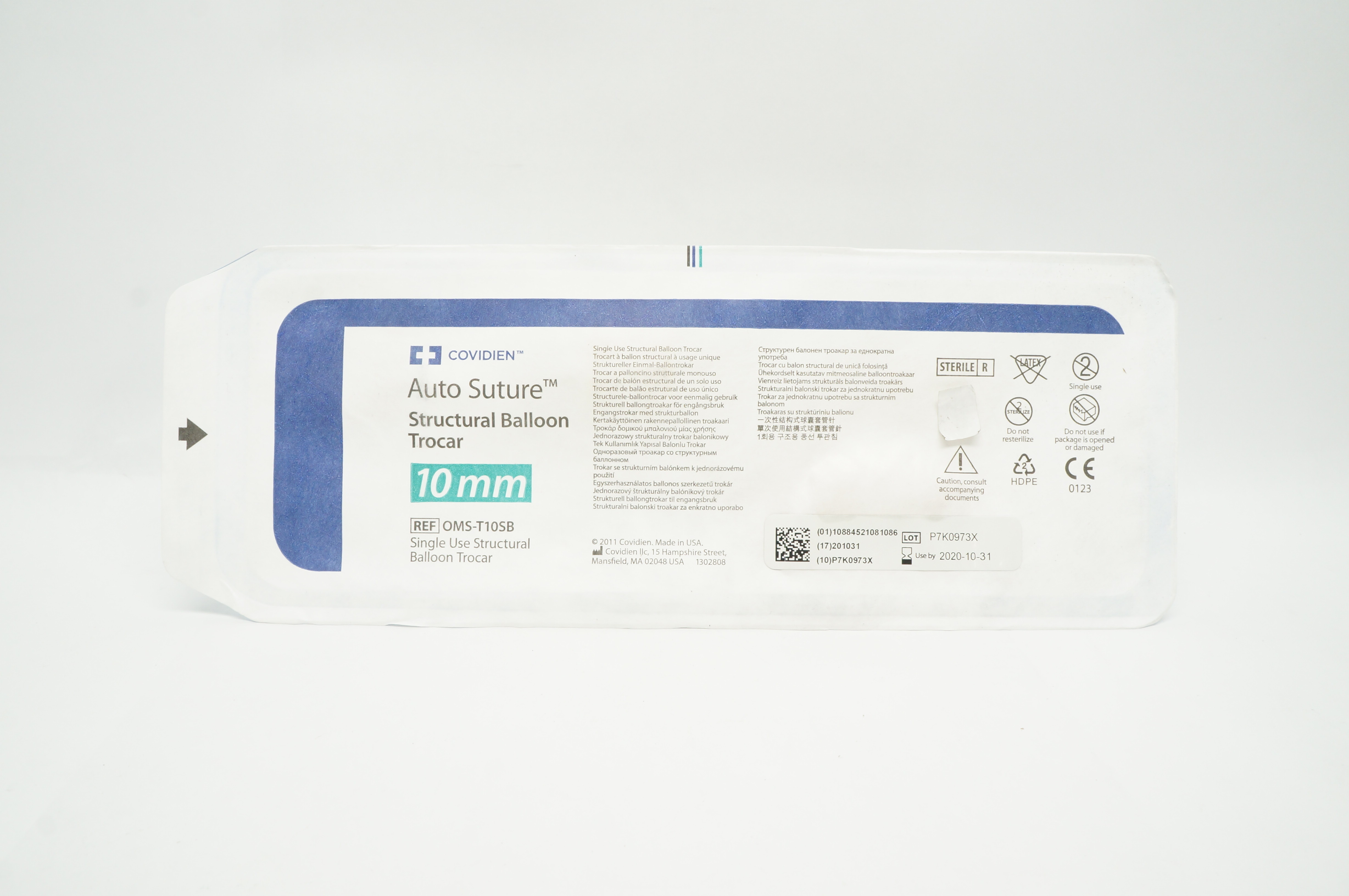 Covidien OMS-T10SB Auto Stre. Structural Balloon Trocar 10mm (x)