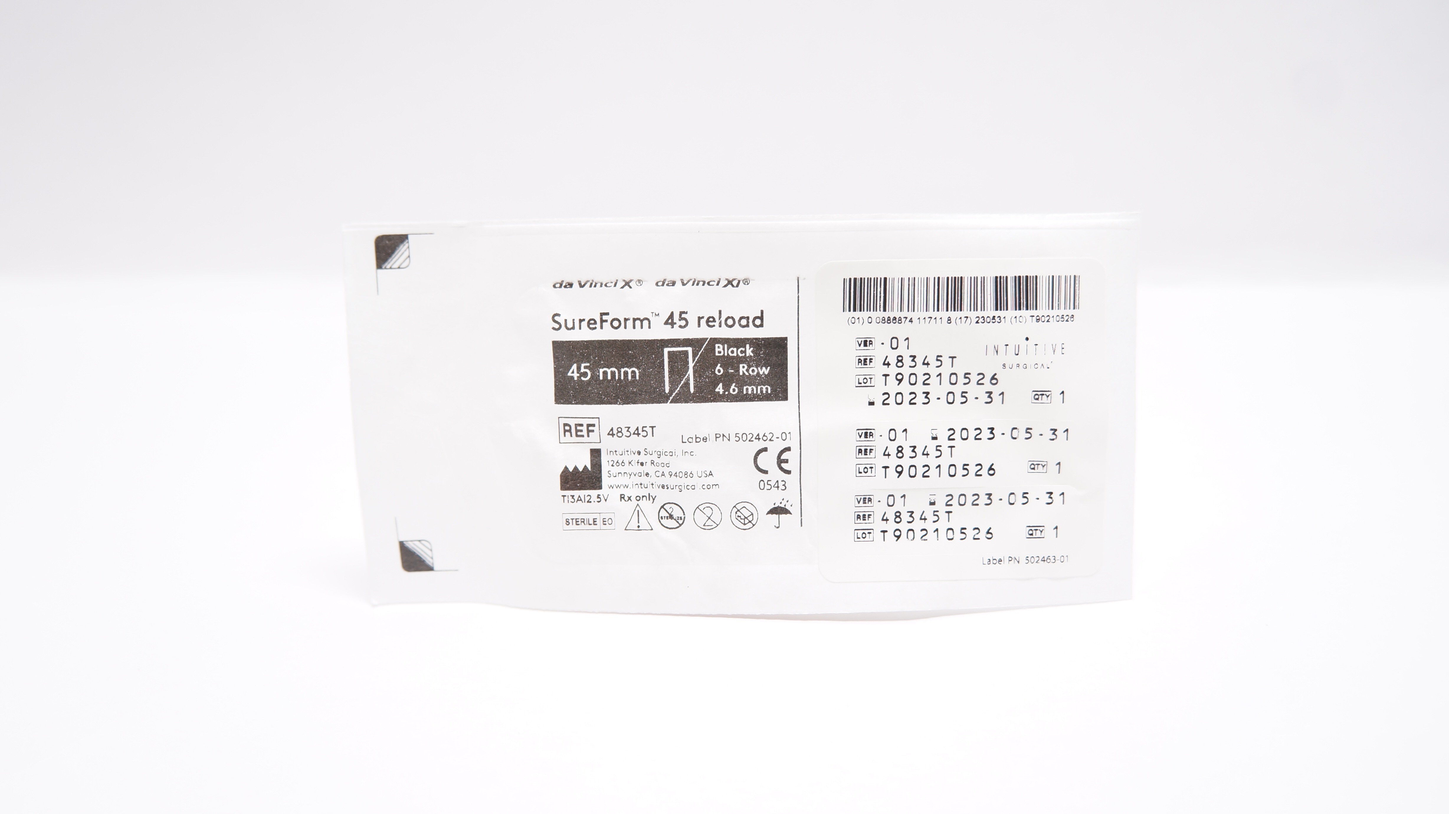 Intuitive Surgical 48345T da Vinci X, Xi SureForm 45 Reload Black 6-Row 4.6mm(x)