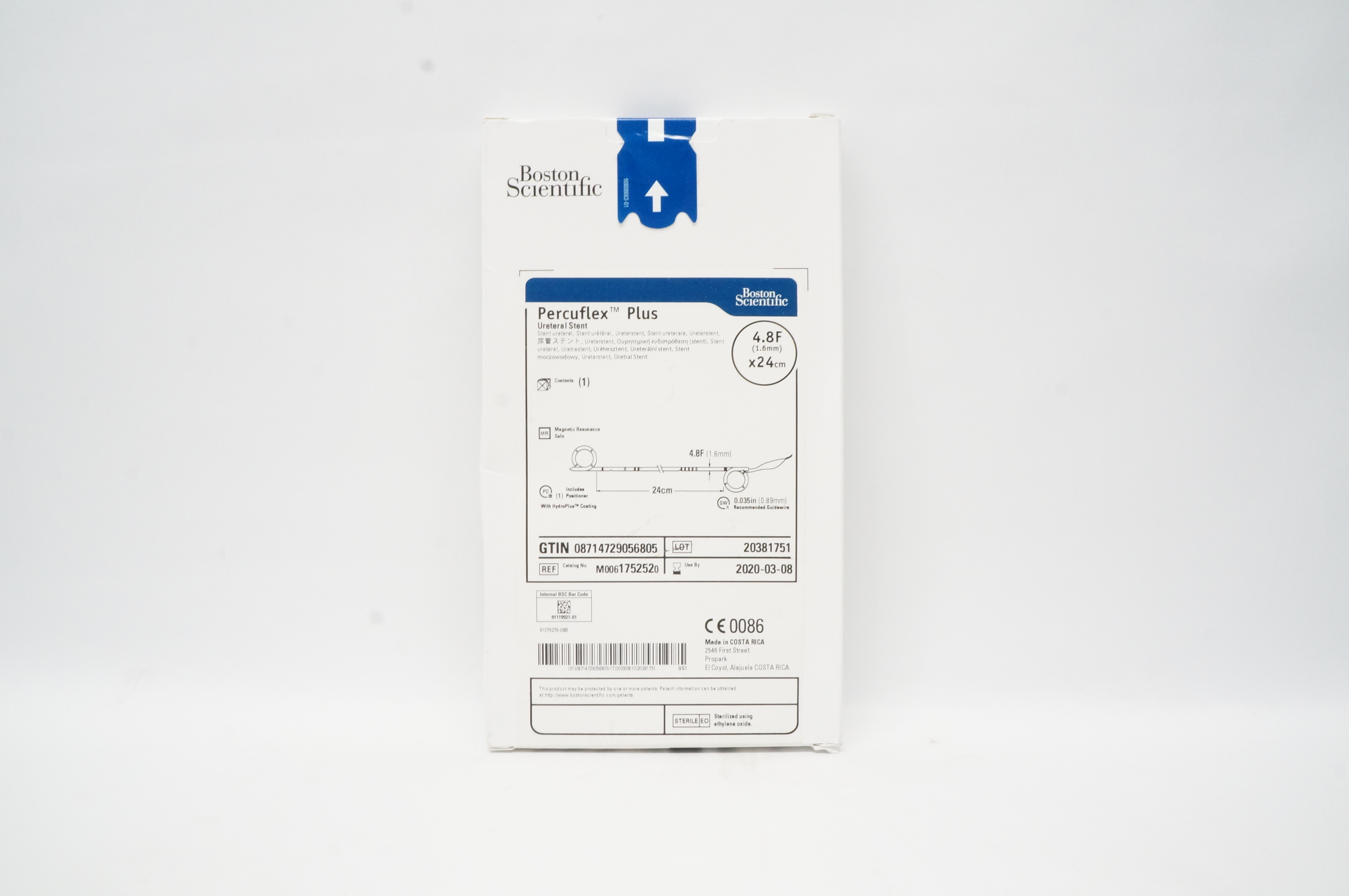 Boston Scientific 175252 Percuflex Plus Ureteral Stnt 4.8F x 24cm (x)