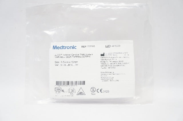 Medtronic 7723515 ZEVO Anterior Cercival, Variable Self-Tapping Screw 3.5 x 15mm
