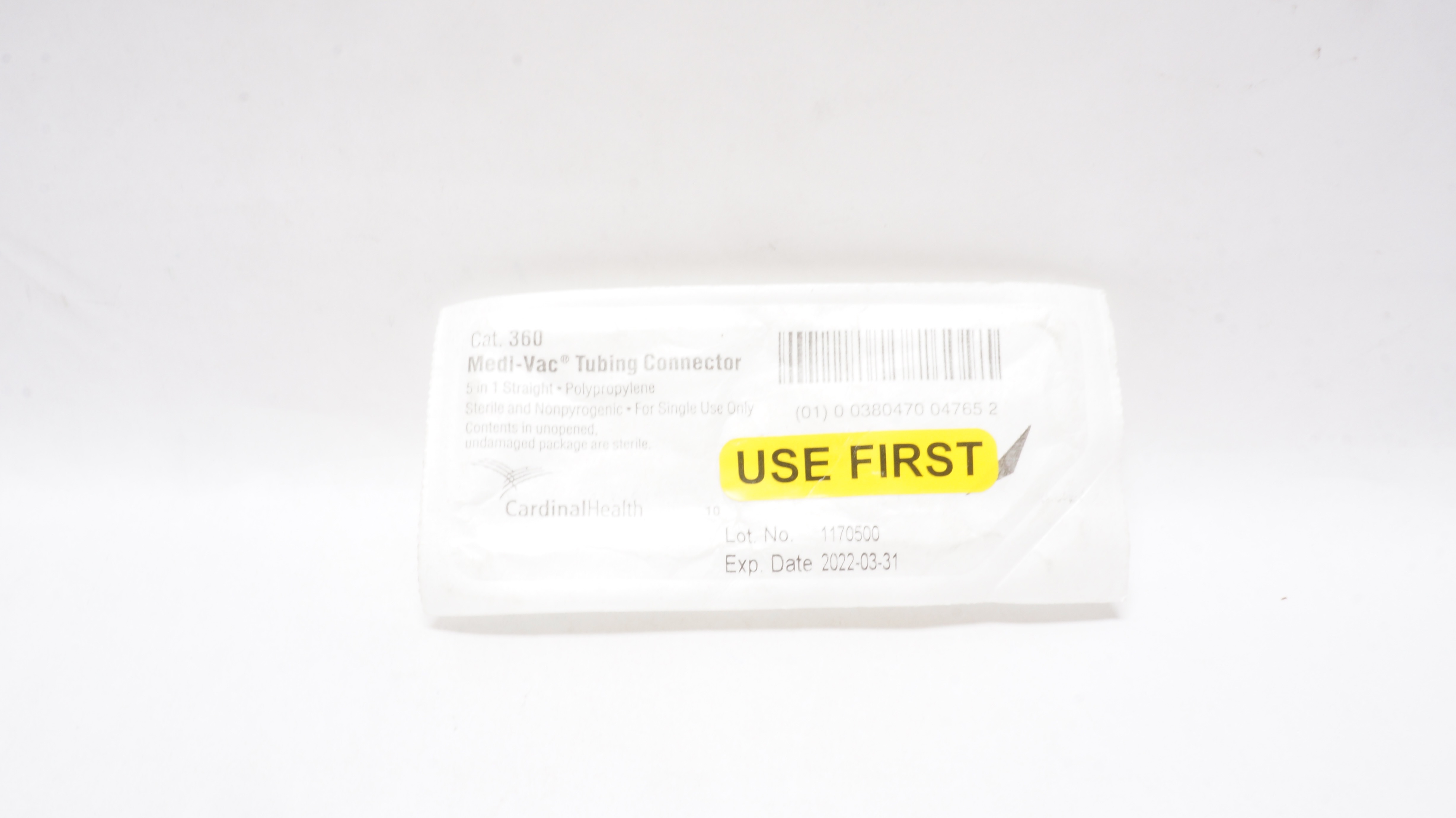 Cardinal Health 360 Medi-VAC Tubing Connector 5 in 1 Straight (x)