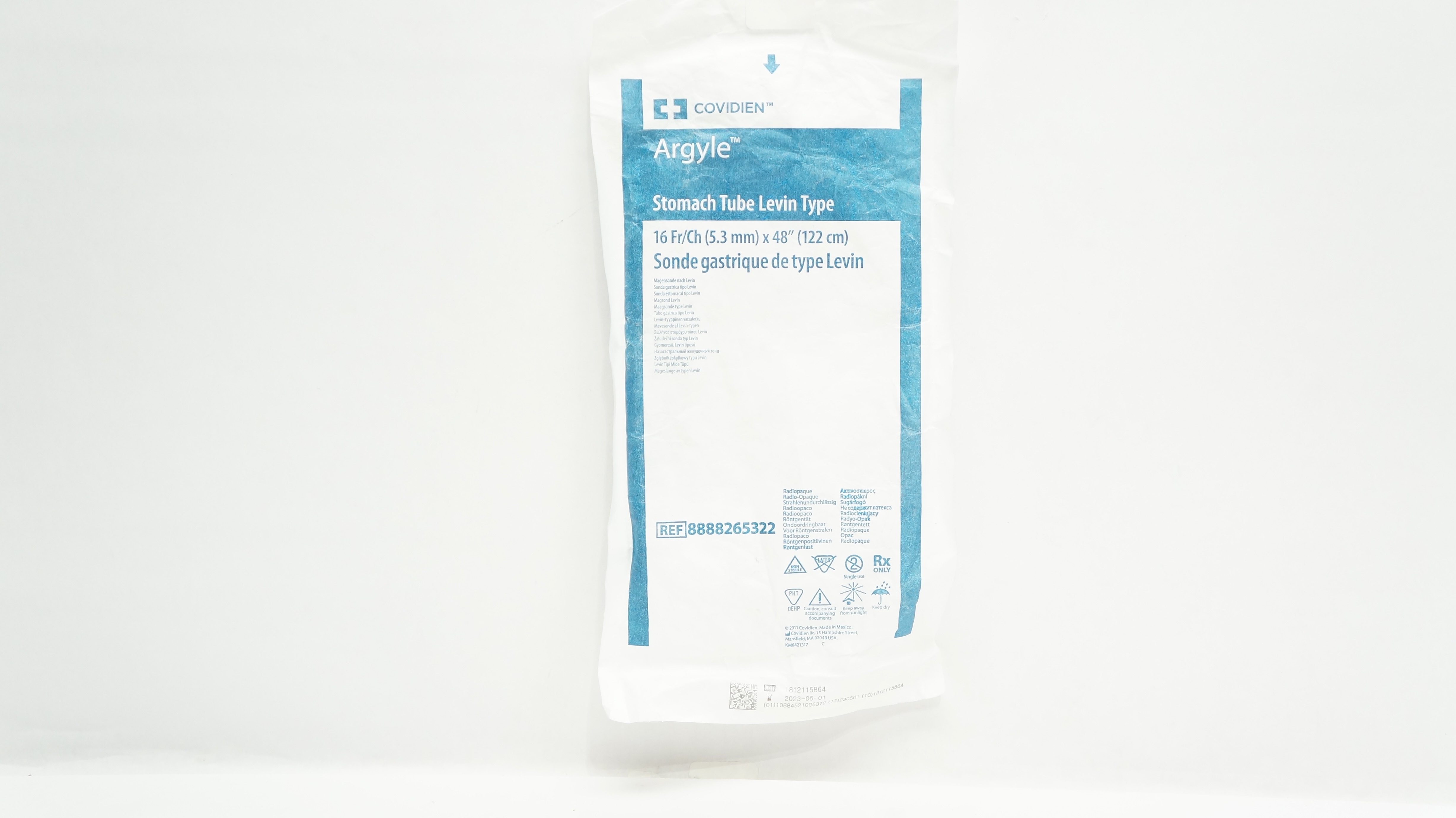 Covidien 8888265322 Argyle Stomach Tube Levin Type 16Fr/Ch x 48 inch (x)