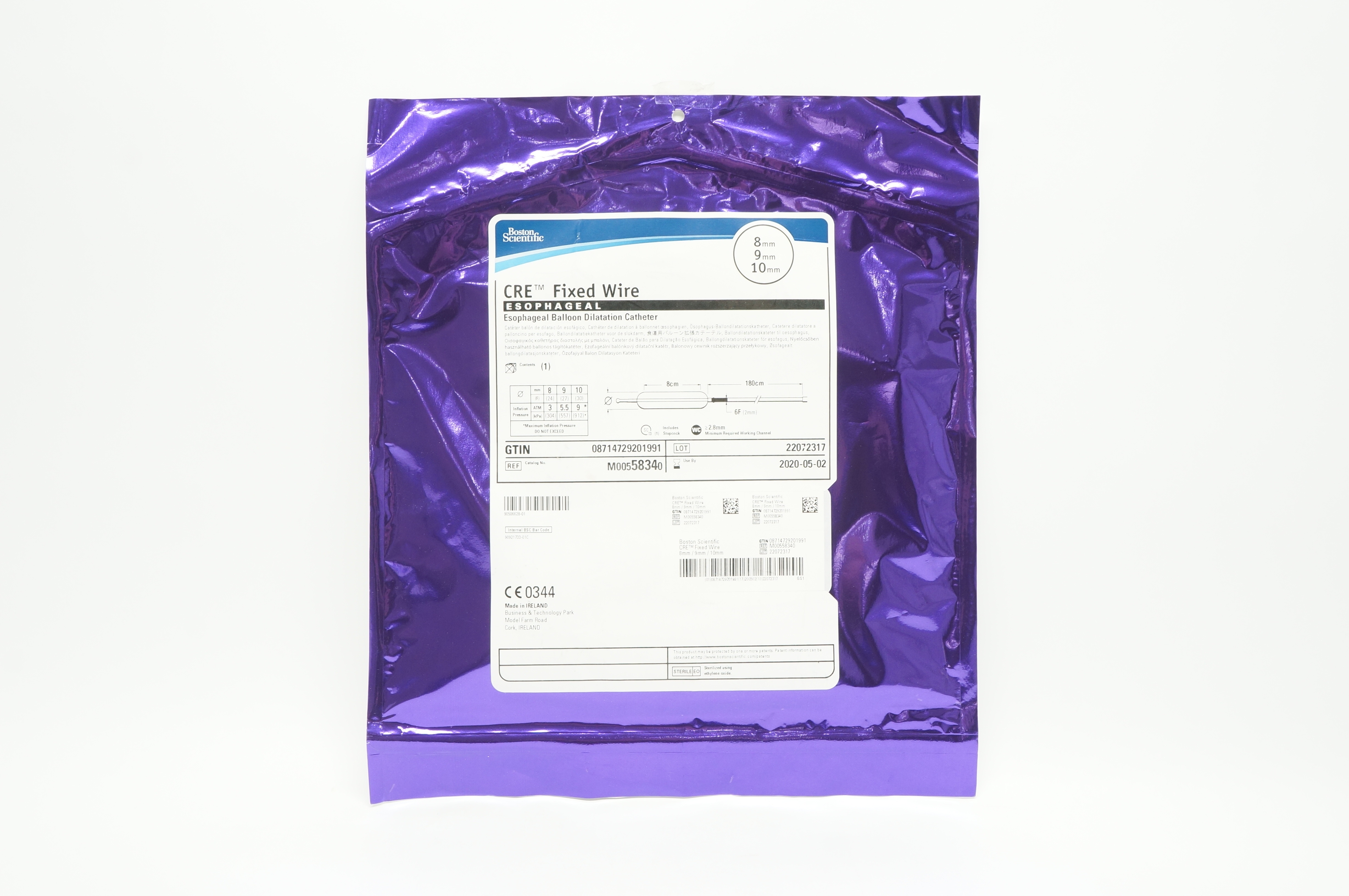 Boston Scientific 5834 CRE Esophageal Balloon Dilation Cath. 8mm x 9mm x10mm (x)