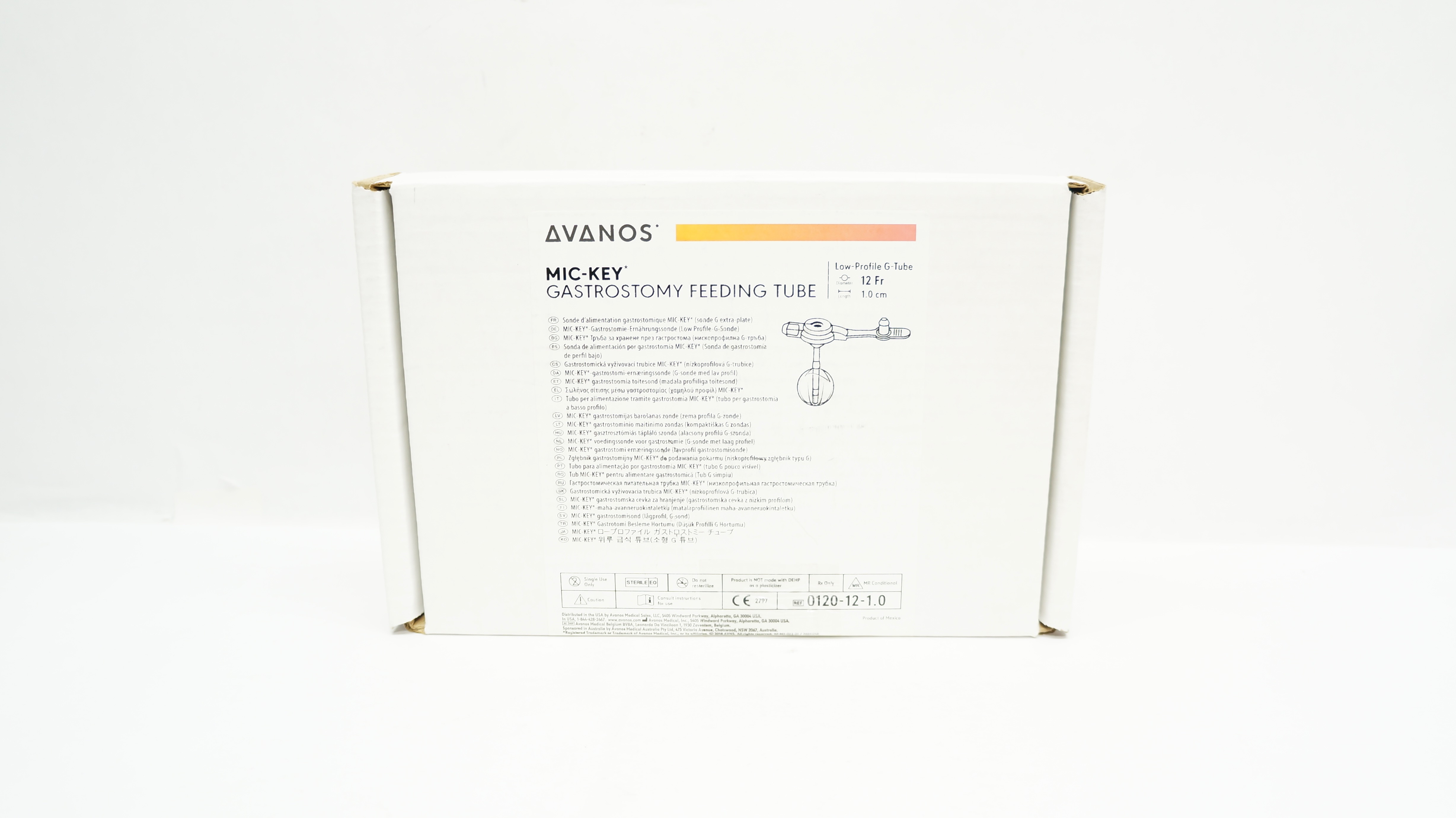 Avanos 0120-12-1.0 MIC-KEY Gastrostomy Feeding Tube 12Fr x 1.0cm (x)