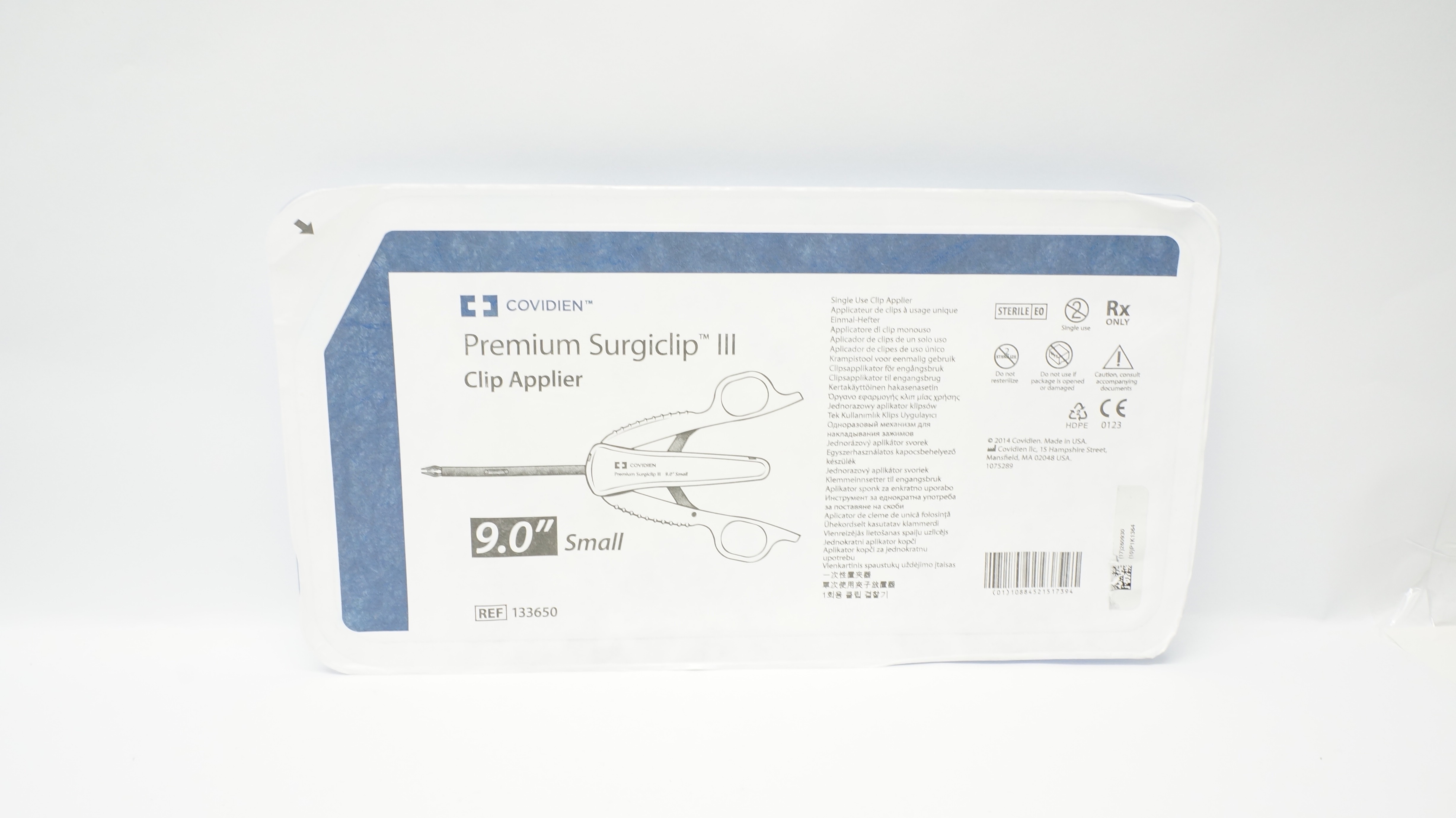 Covidien 133650 Premium Surgiclip III, Clip Applier 9.0inch, Small