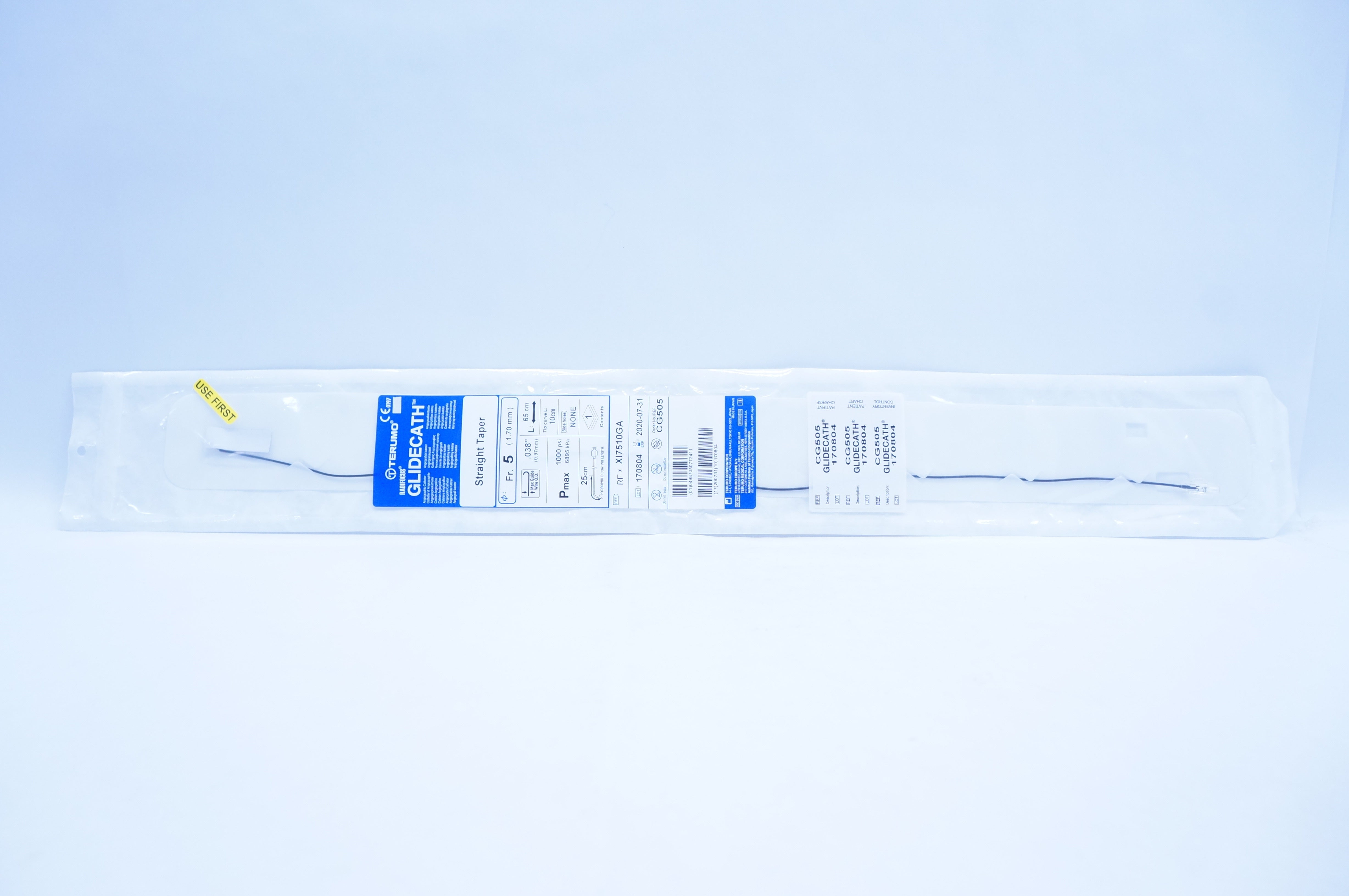 Terumo CG505 Radifocus Glidecath  Straight Taper 5Fr x 0.38inch X 65cm (x)