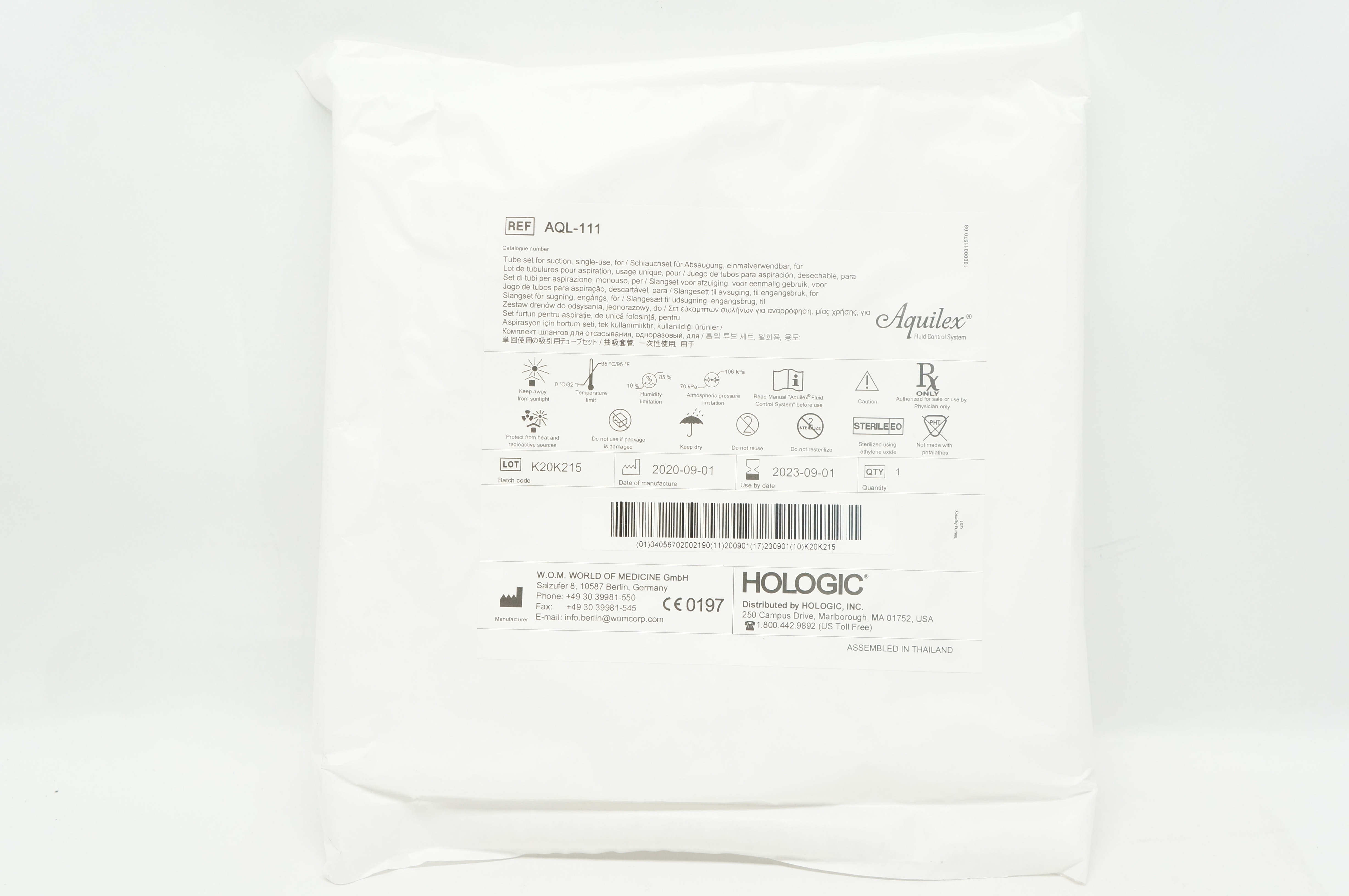 Hologic AQL-111 Aquilex Tube Set for Suction