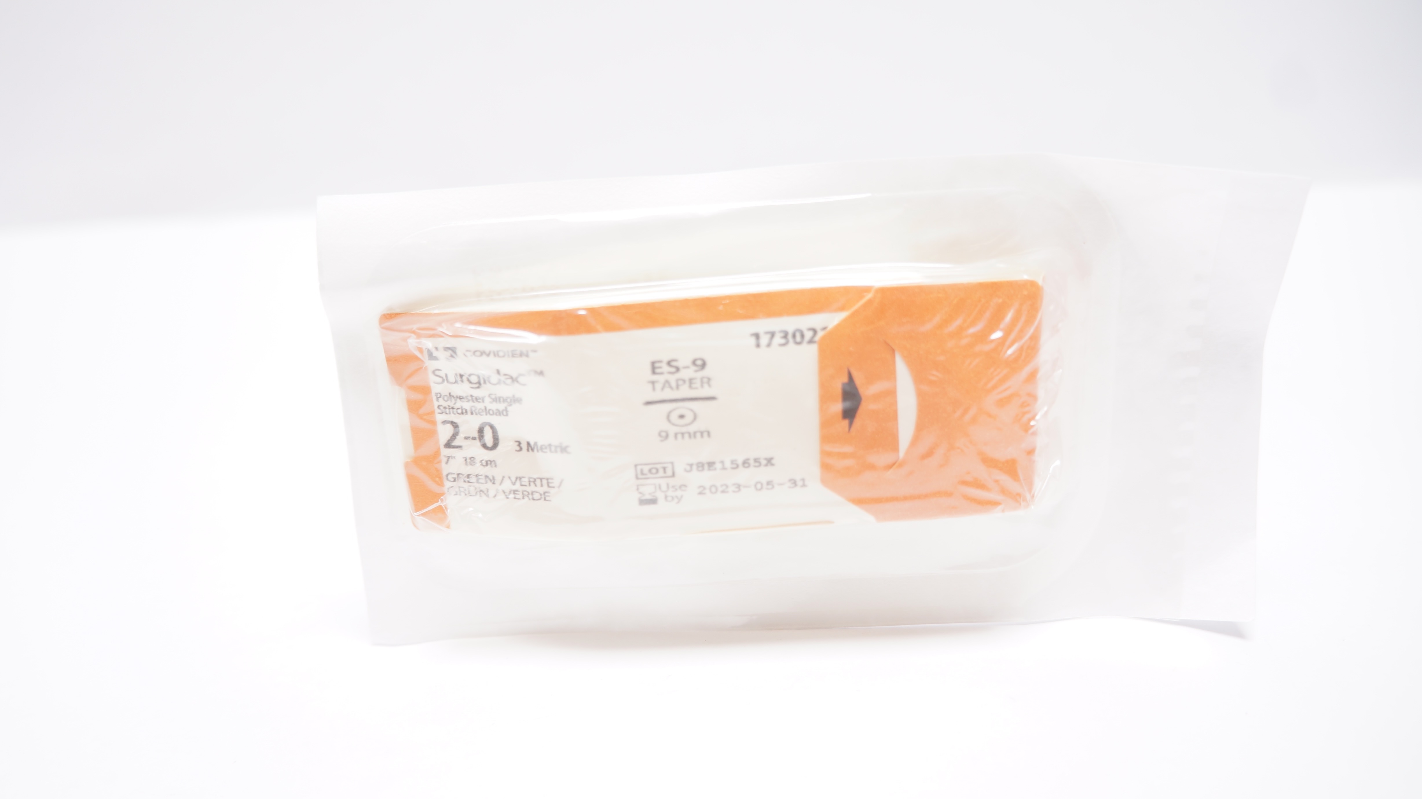 Covidien 173021 2-0 Surgidac Polyester Stitch Reload, ES-9, 9mm Taper, 7inch (x)