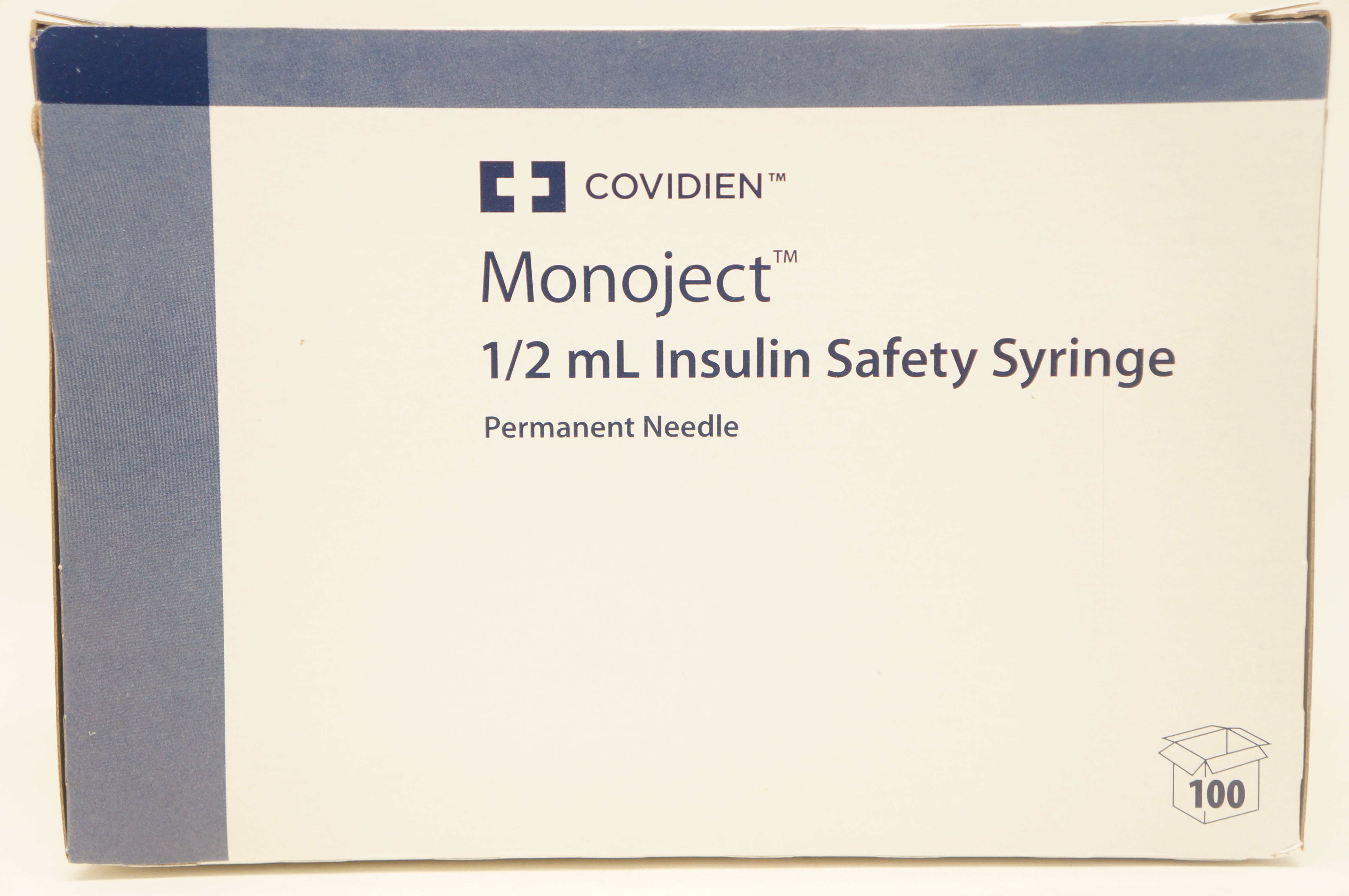 Covidien 8881511136 1/2ml Insulin Safety Syringe Permanent Needle - Box of 100