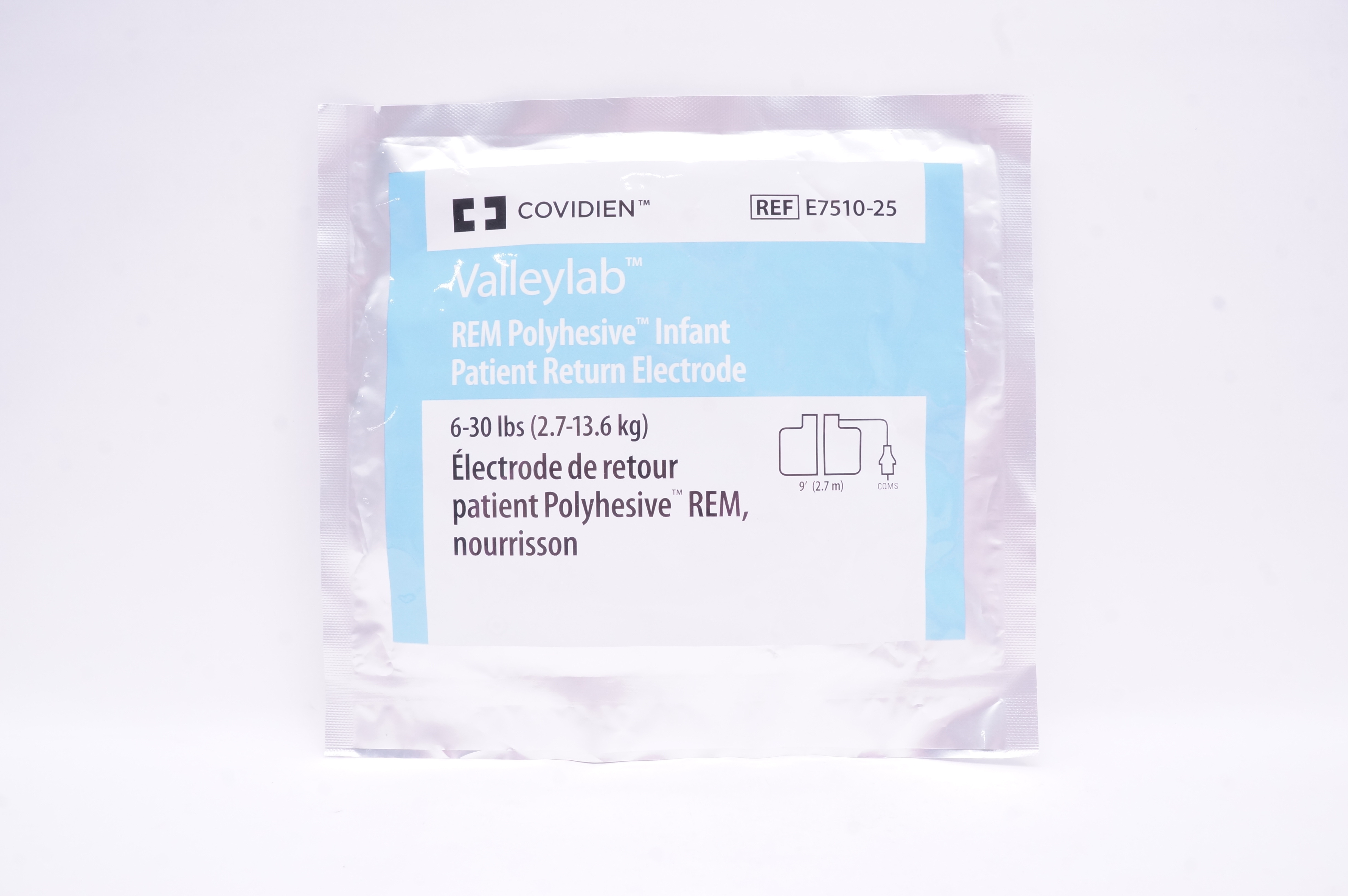 Covidien E7510-25 Valleylab REM Polyhesive Infant Return Electrode 6-30lbs (x)