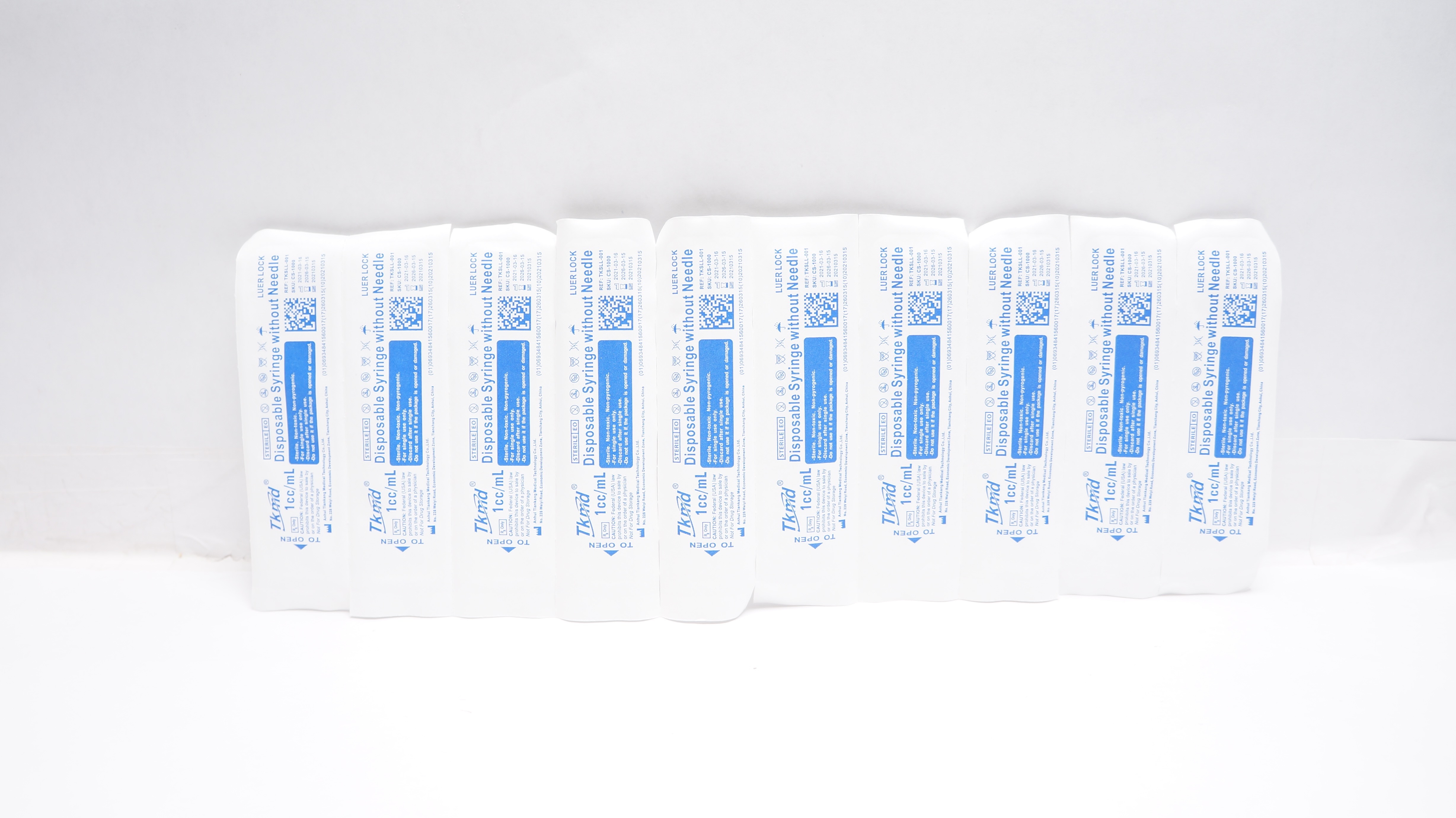 Anhui Tiankang Medical TKSLL-001 Syringe Without Ndle. 1cc/mL - Lot of 10