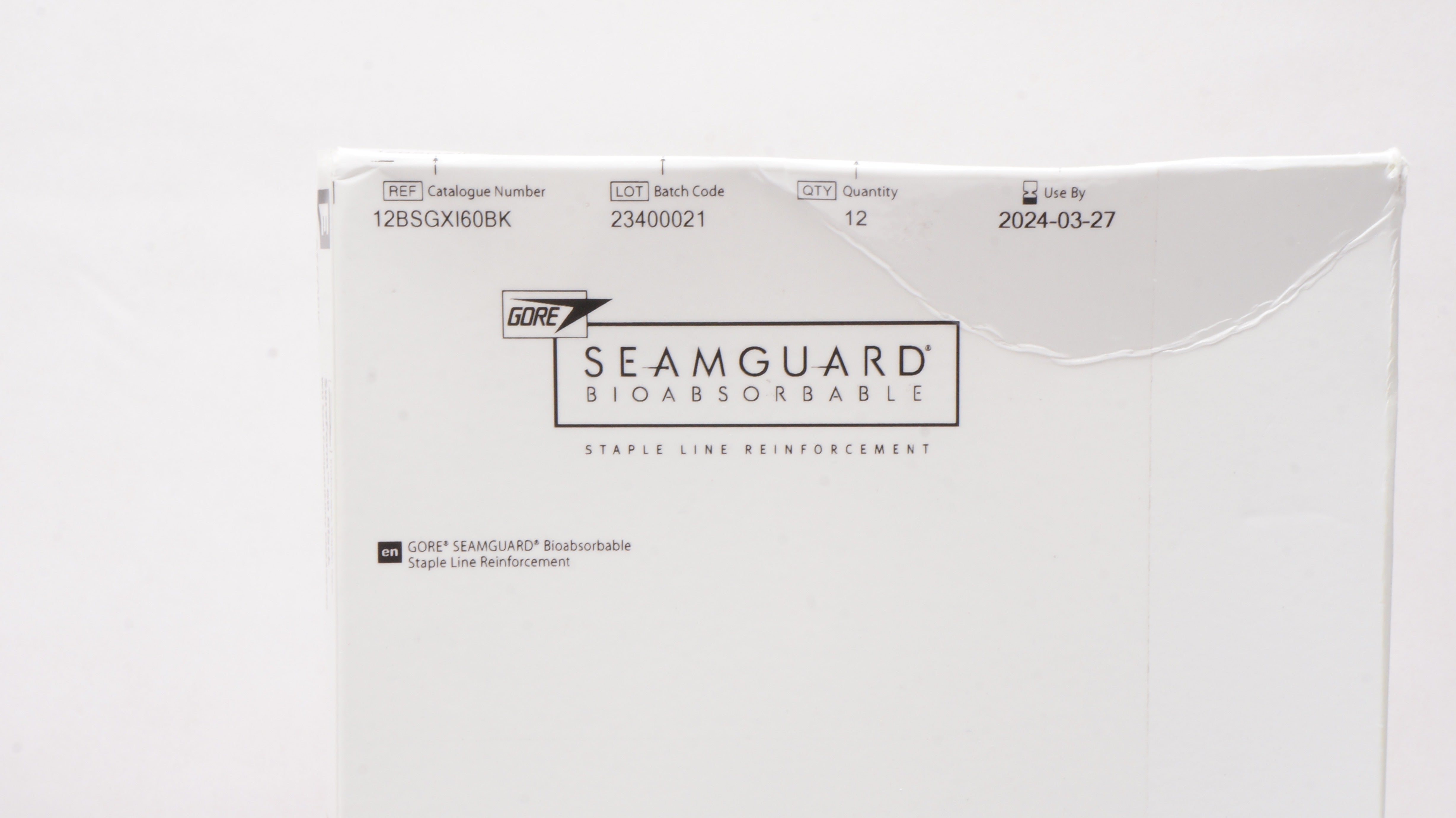 Gore 12BSGXI60BK Seamguard Bioabsorbable Staple Line Reinforcement - Box of 12