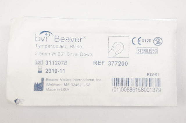 BVI Beaver 377200 Tympanoplasty Blade 2.5mm W 60degree Bevel Down (x)