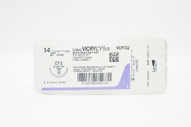 Ethicon VCP332H VICRYL Plus, CT-2, Violet Braided 27 (x)