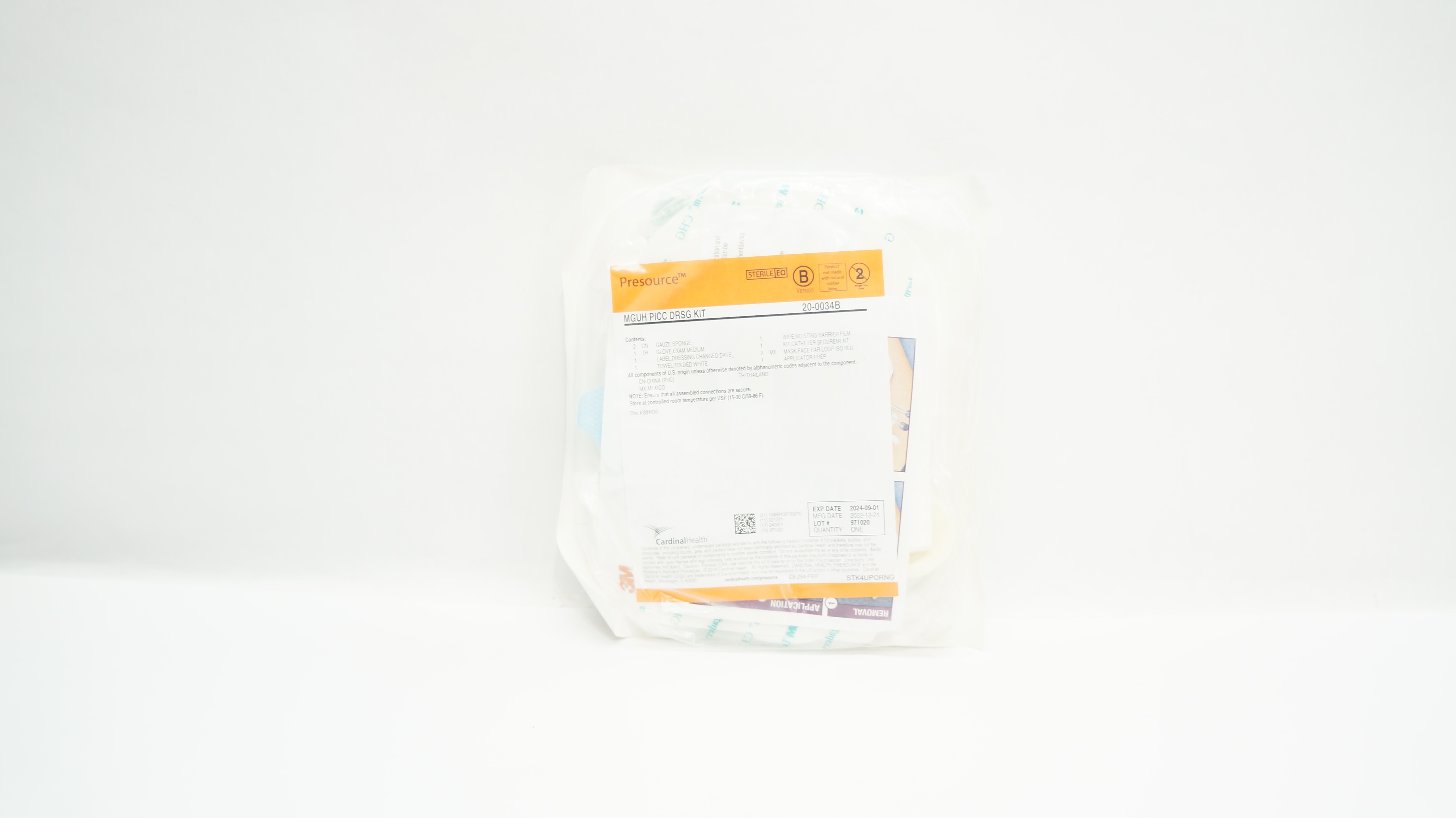 Cardinal Health 20-0034B Presource MGUH PICC DRSG Kit