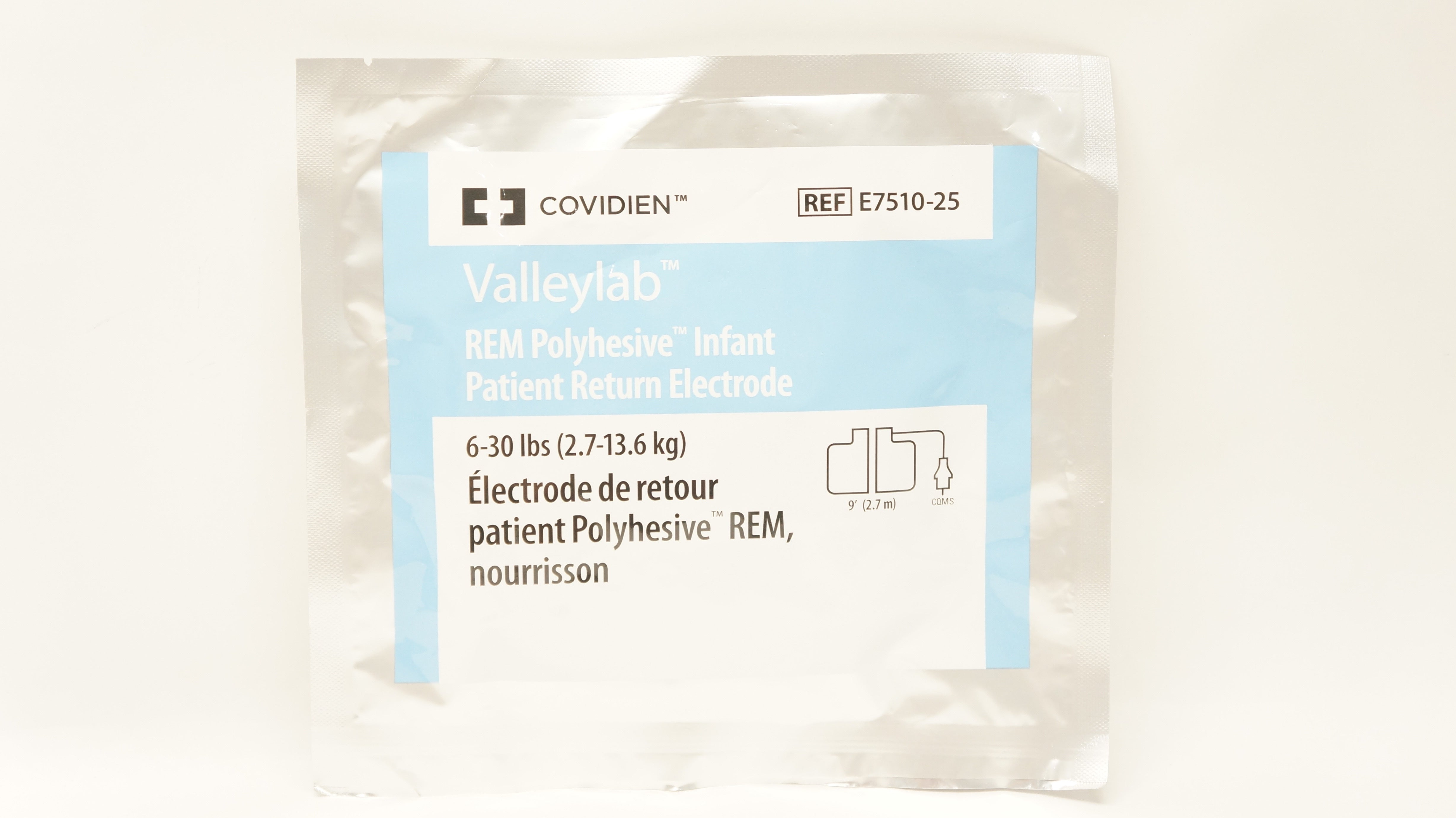 Covidien E7510-25 Valleylab REM Polyhesive Infant Return Electrode 6-30 (x)