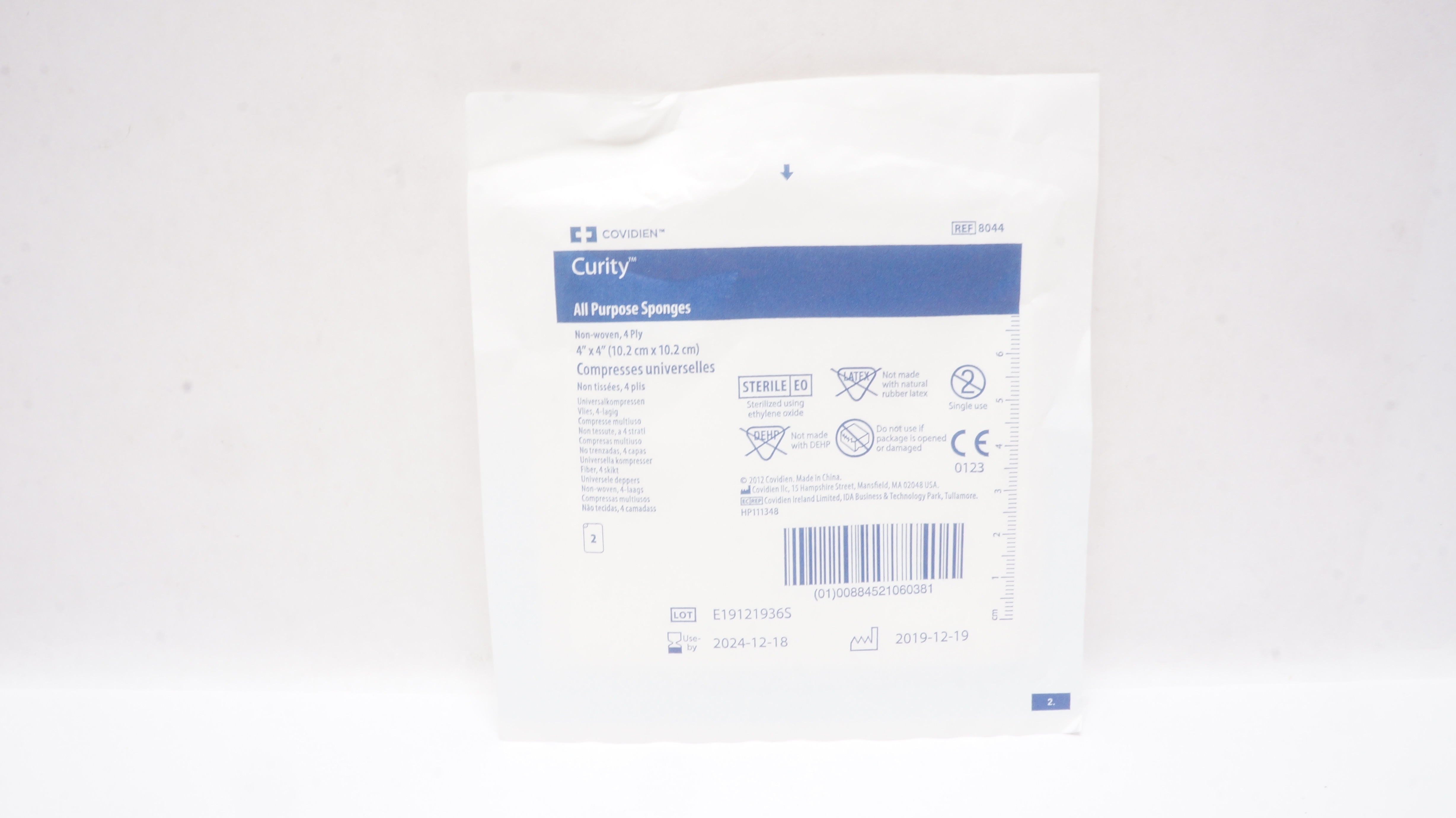 Covidien 8044 Curity All Purpose Sponges 4inch x 4inch - Pack of 2