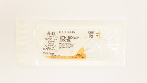 Ethicon X681 5-0 Ethibond Excel Polyester Stre PS-3 16mm 3/8c 18inch (x)