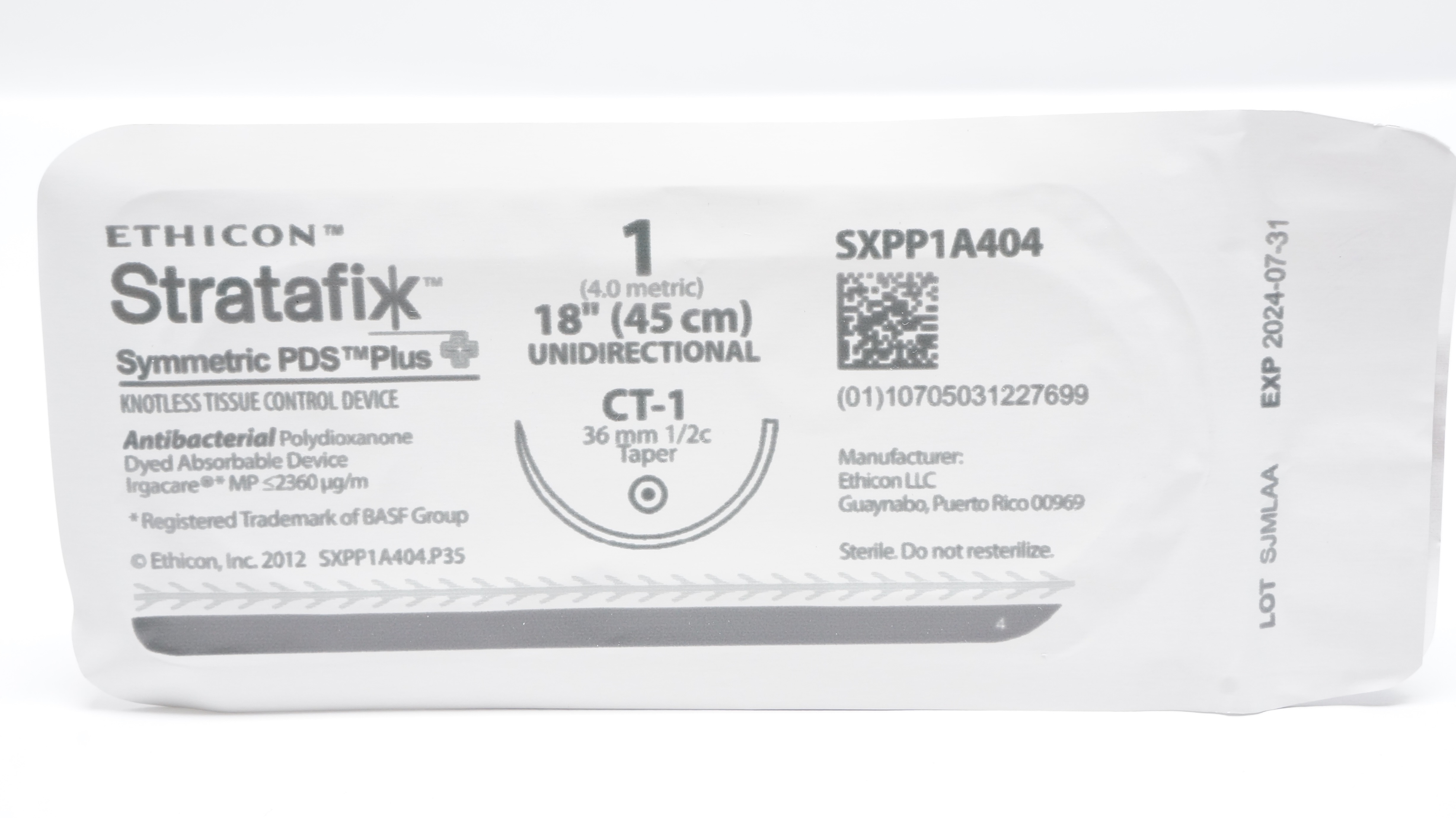 Ethicon SXPP1A404 1 Stratafix Absorbable Device CT-1 36mm 1/2c Taper 18inch (x)