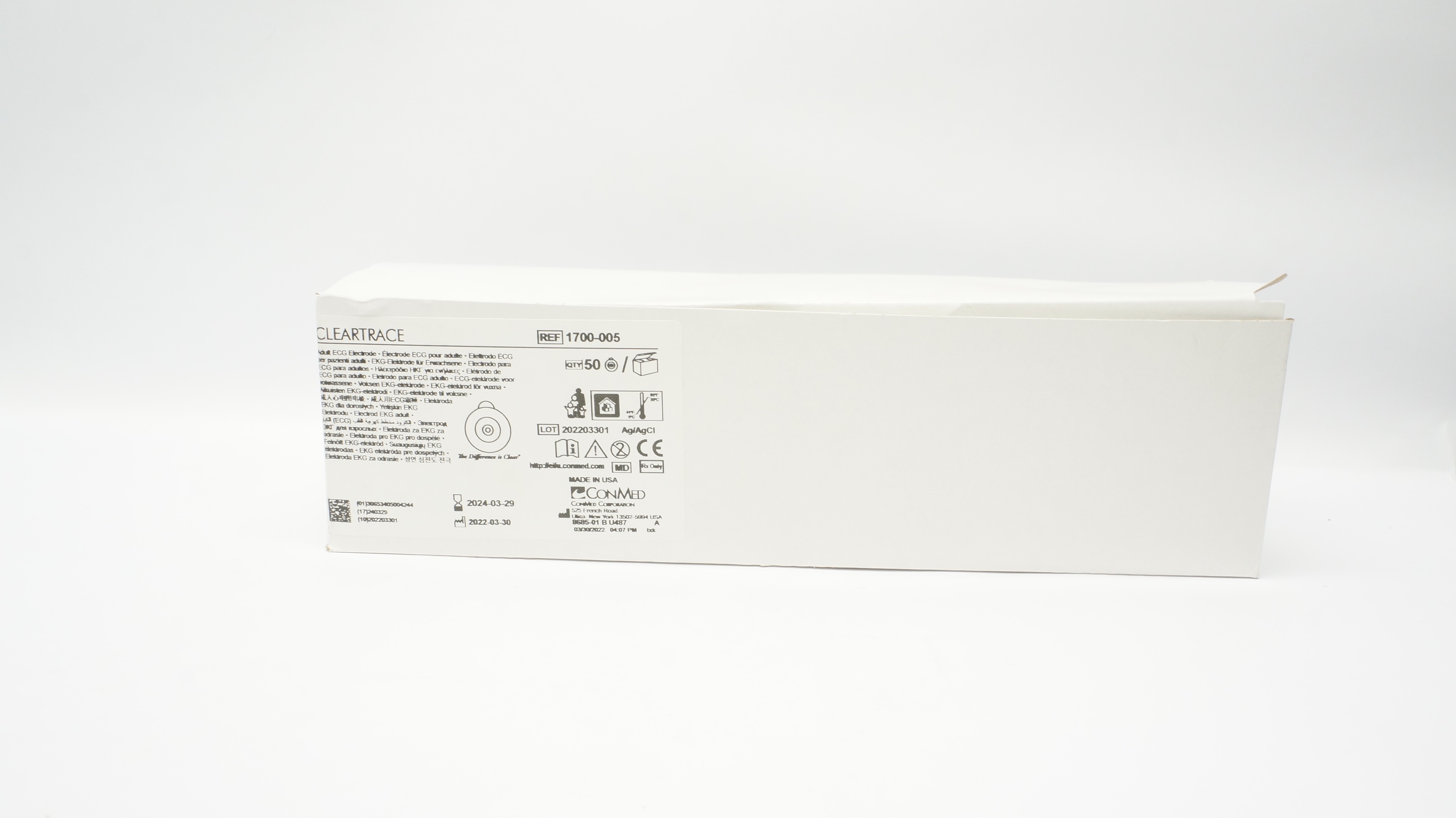 ConMed 1700-005 Cleartrace Adult ECG Electrode - Box of 45 (x)