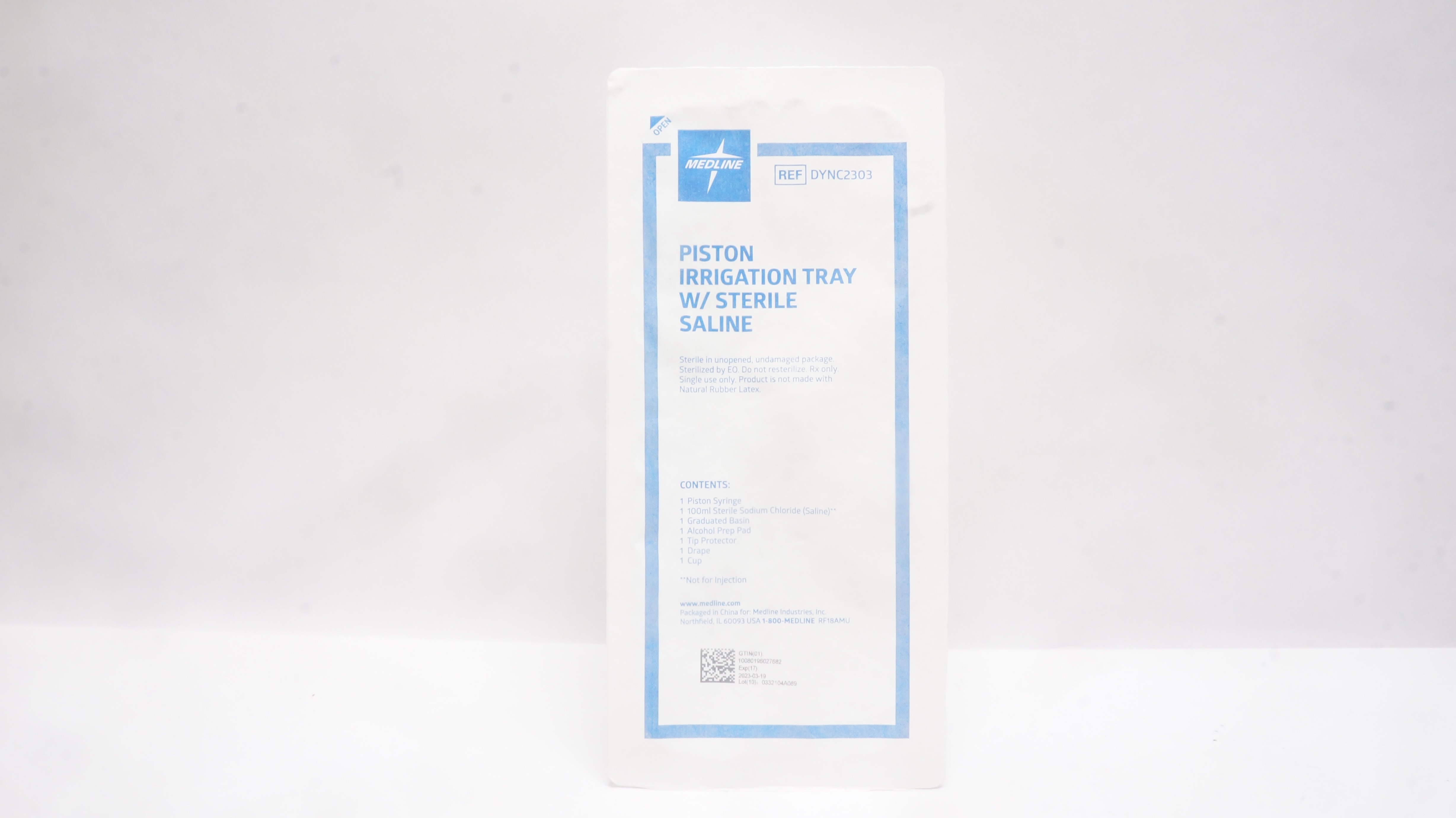 Medline DYNC2303 Piston Irrigation Tray w/Sterile Saline (x)