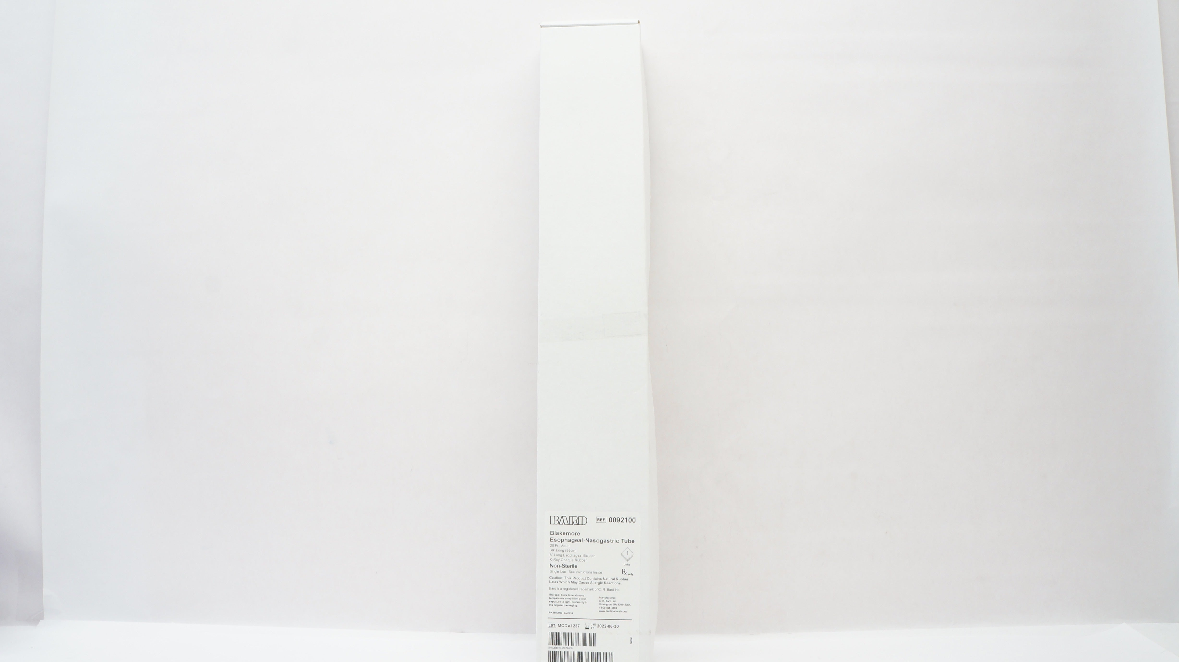 Bard 0092100 Blakemore Esophageal-Nasogastric Tube 20Fr., Adult, 39inch Long (x)