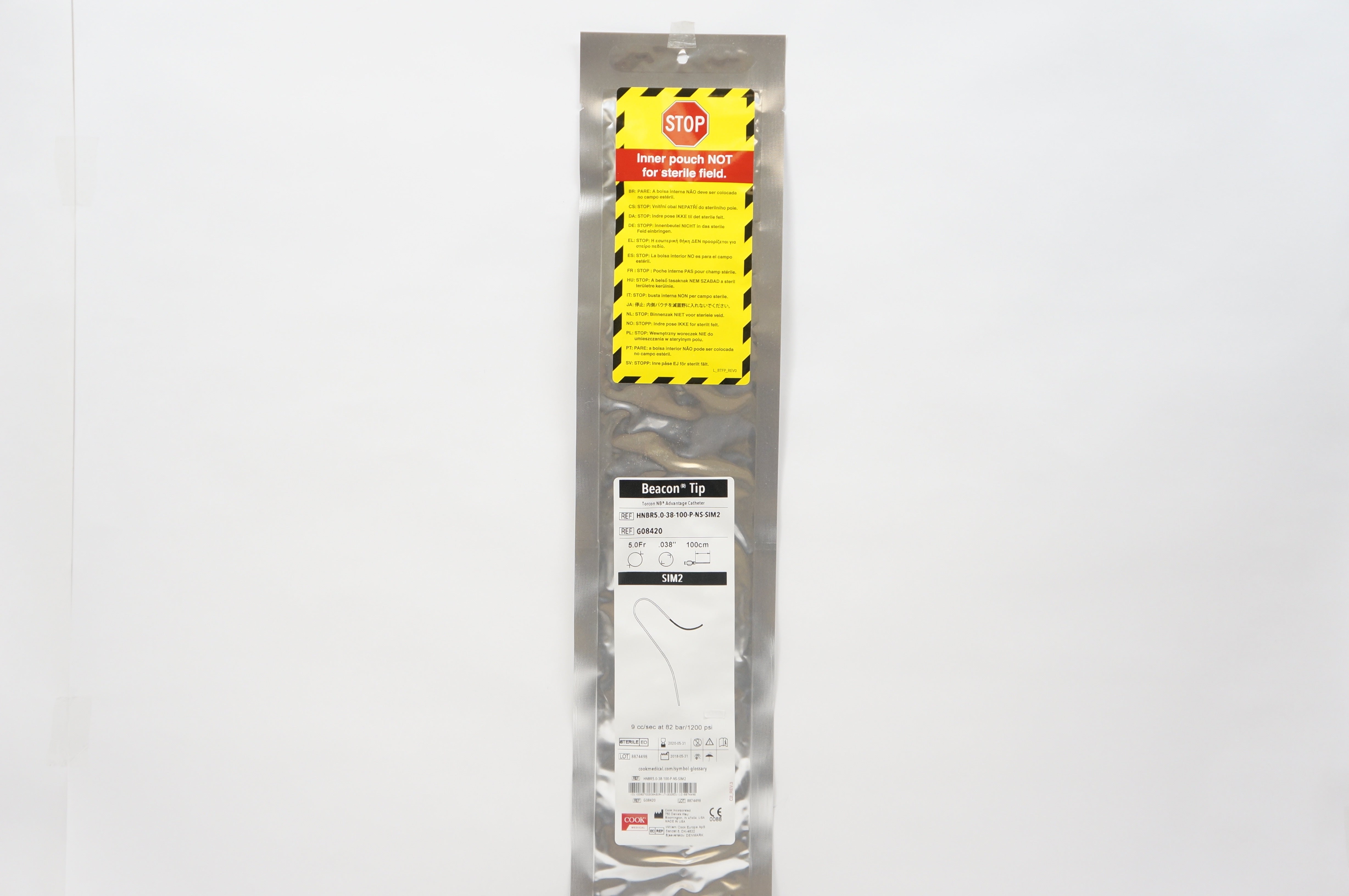 Cook G08420 Beacon Tip Tarcon NB Advantage Cath. 5Fr x0.038inch x 100cm SIM2 (x)