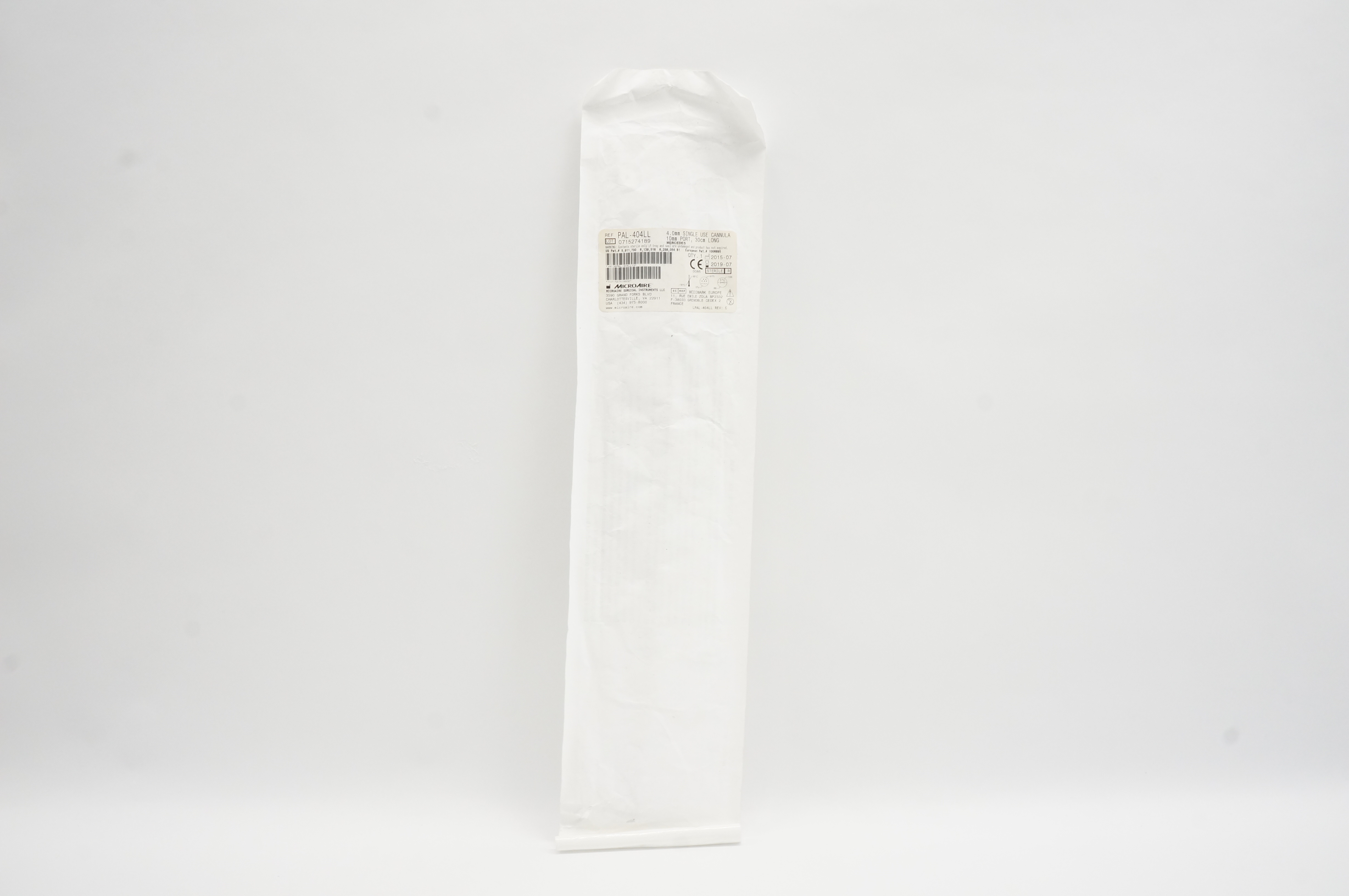 Microaire PAL-404LL 4.0mm Cannula 10mm Port  30cm Long Mercedes (x)