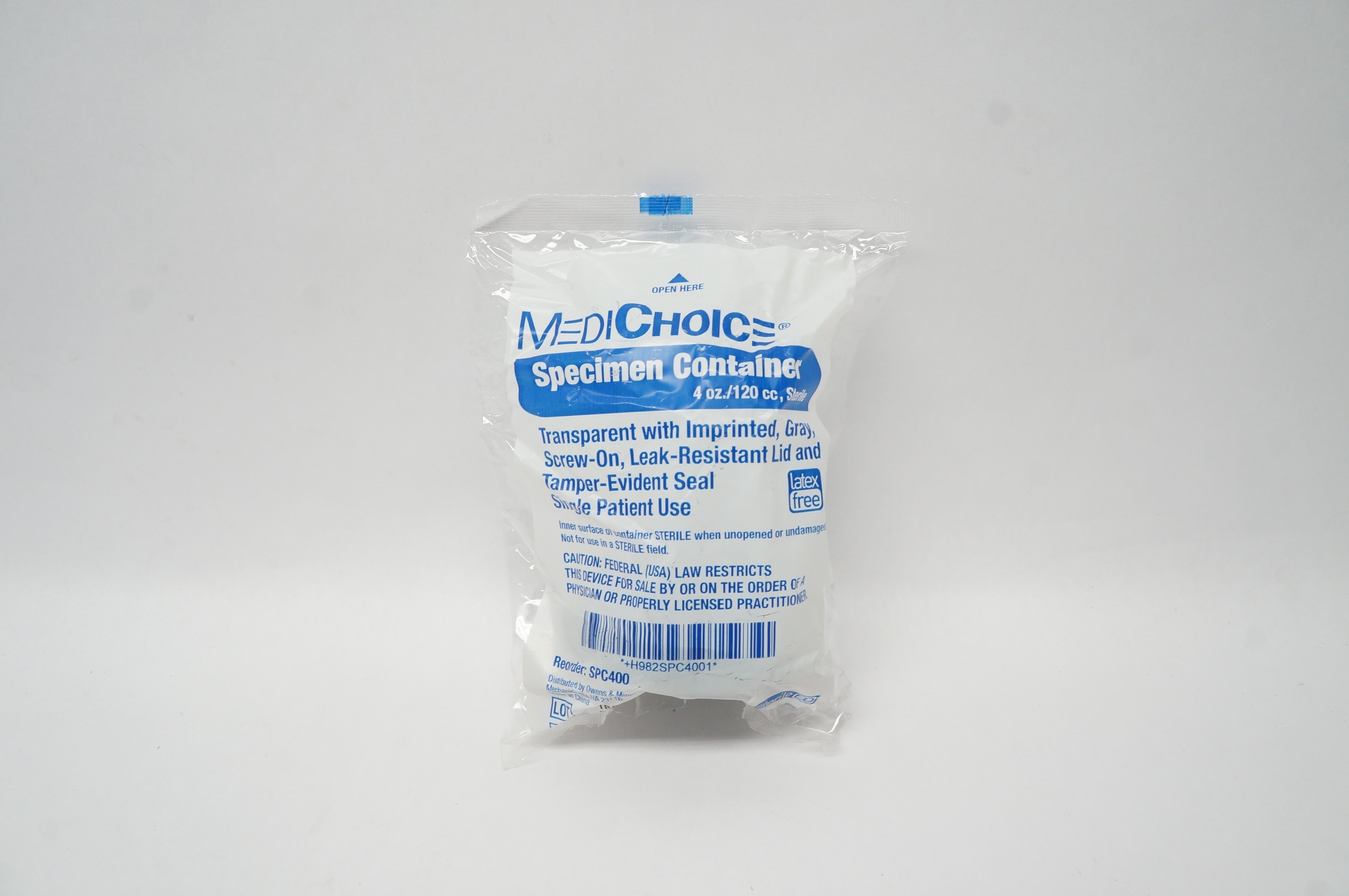 MediChoice SPC400 Specimen Transparent Container 4Oz./120cc Sterile