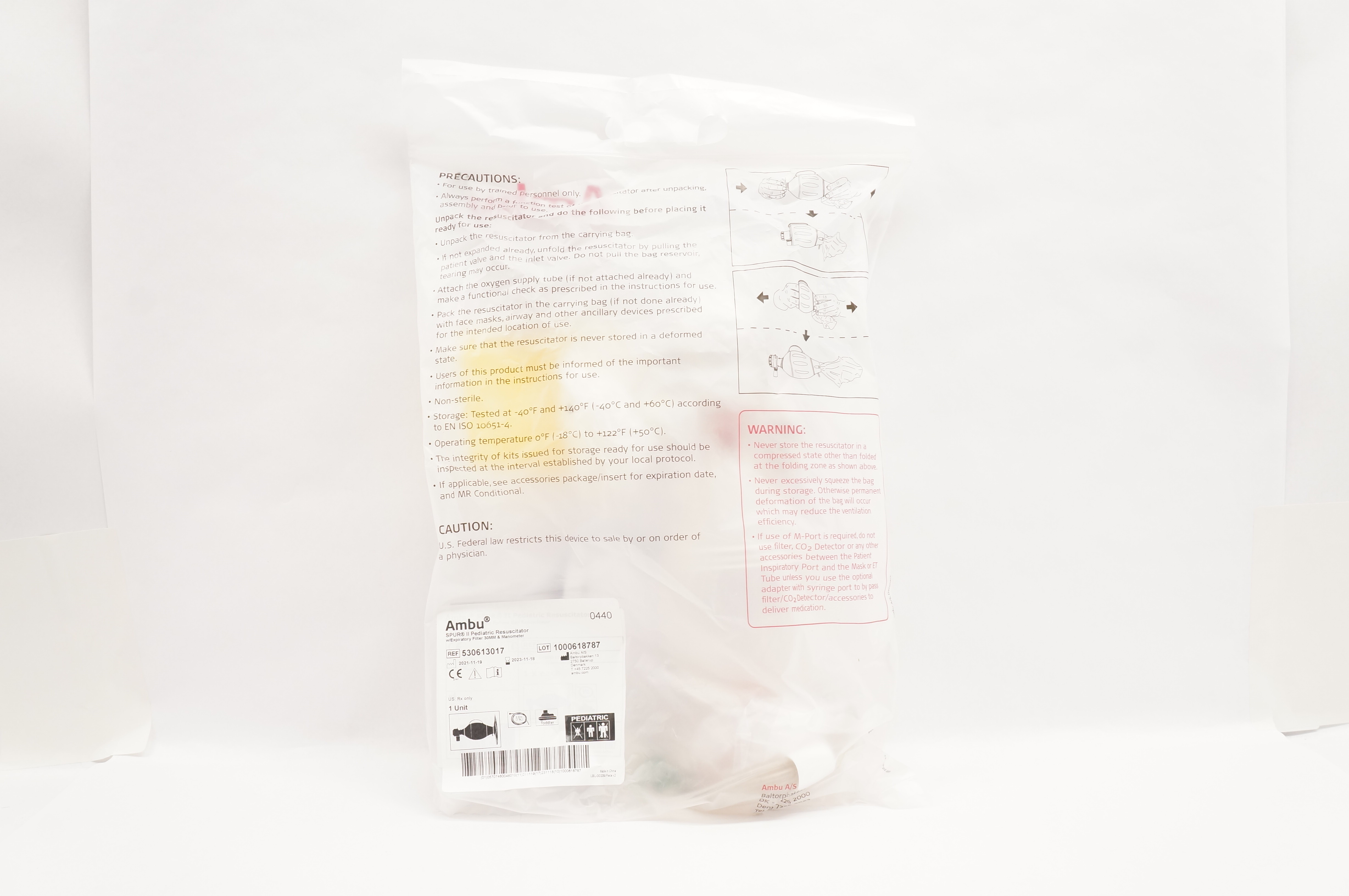 Ambu 530613017 Pediatric Resuscitator with Expiratory Filter 30mm & Manometer