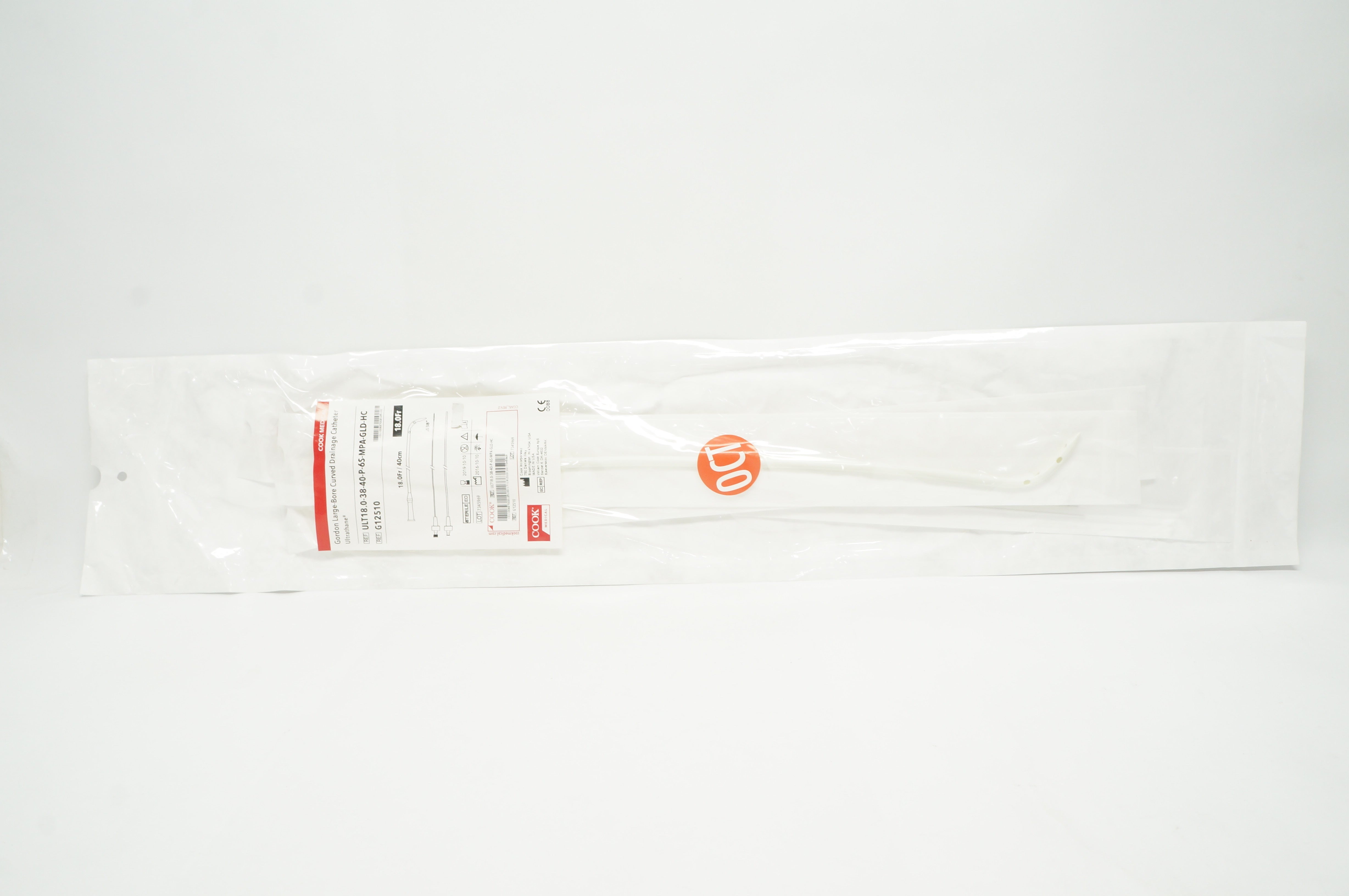 Cook Medical G12510 Gordon Large-Bore Curved Drainage Cath. Ultrathane 18.0Fr(x)