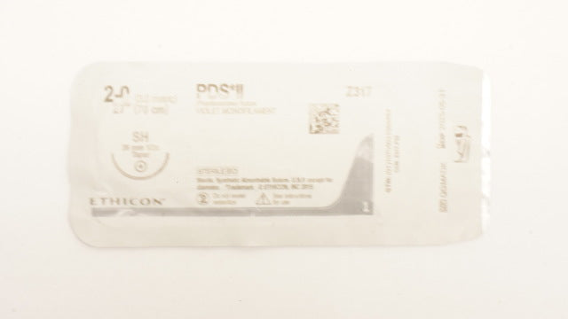 Ethicon Z317 2-0 PDS II Polydioxanone Sterile Stre SH 26mm 1/2c Taper, 27inch