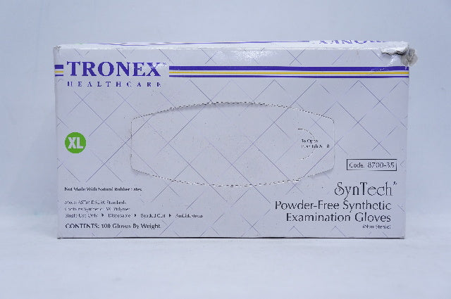 Tronex 8700-35 SynTech Powder-Free Synthetic Examination Gloves, XL - Box of 100