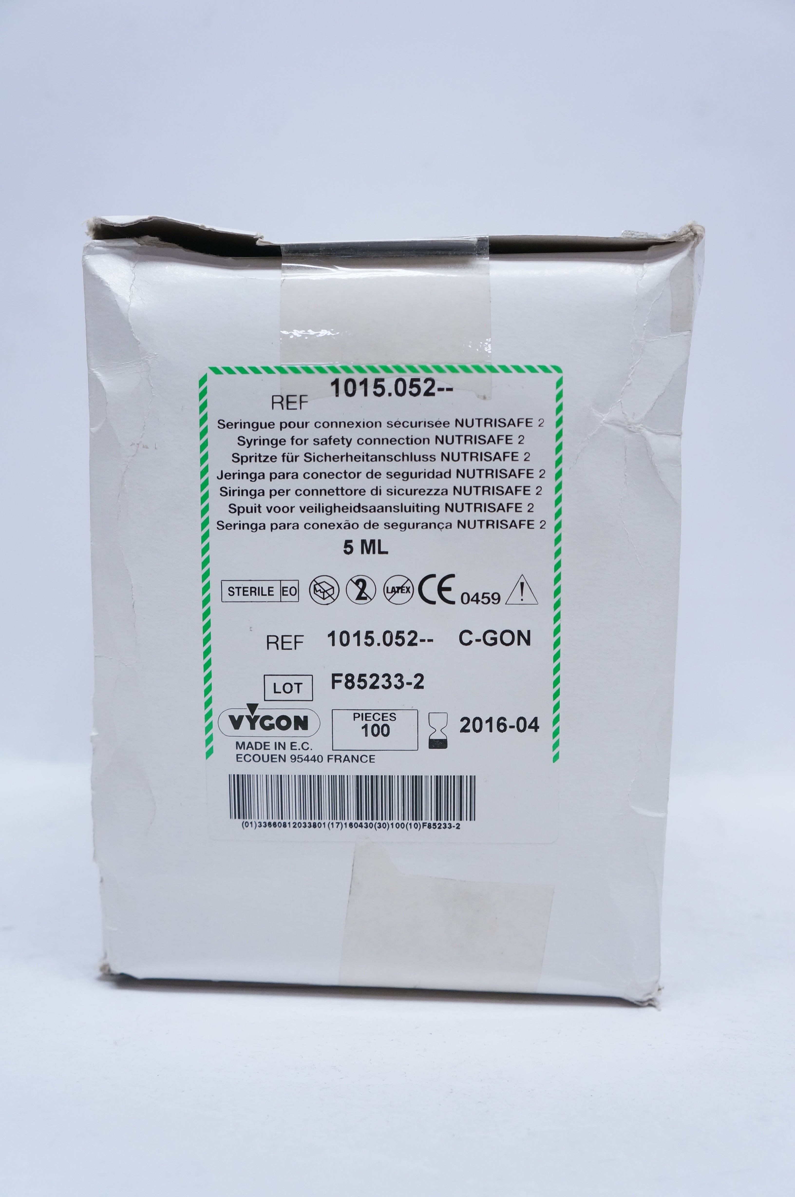 Vygon 1015.052 C-GON Syringe For Safety Connection Nutrisafe 2 5ml(x)-Box of 100