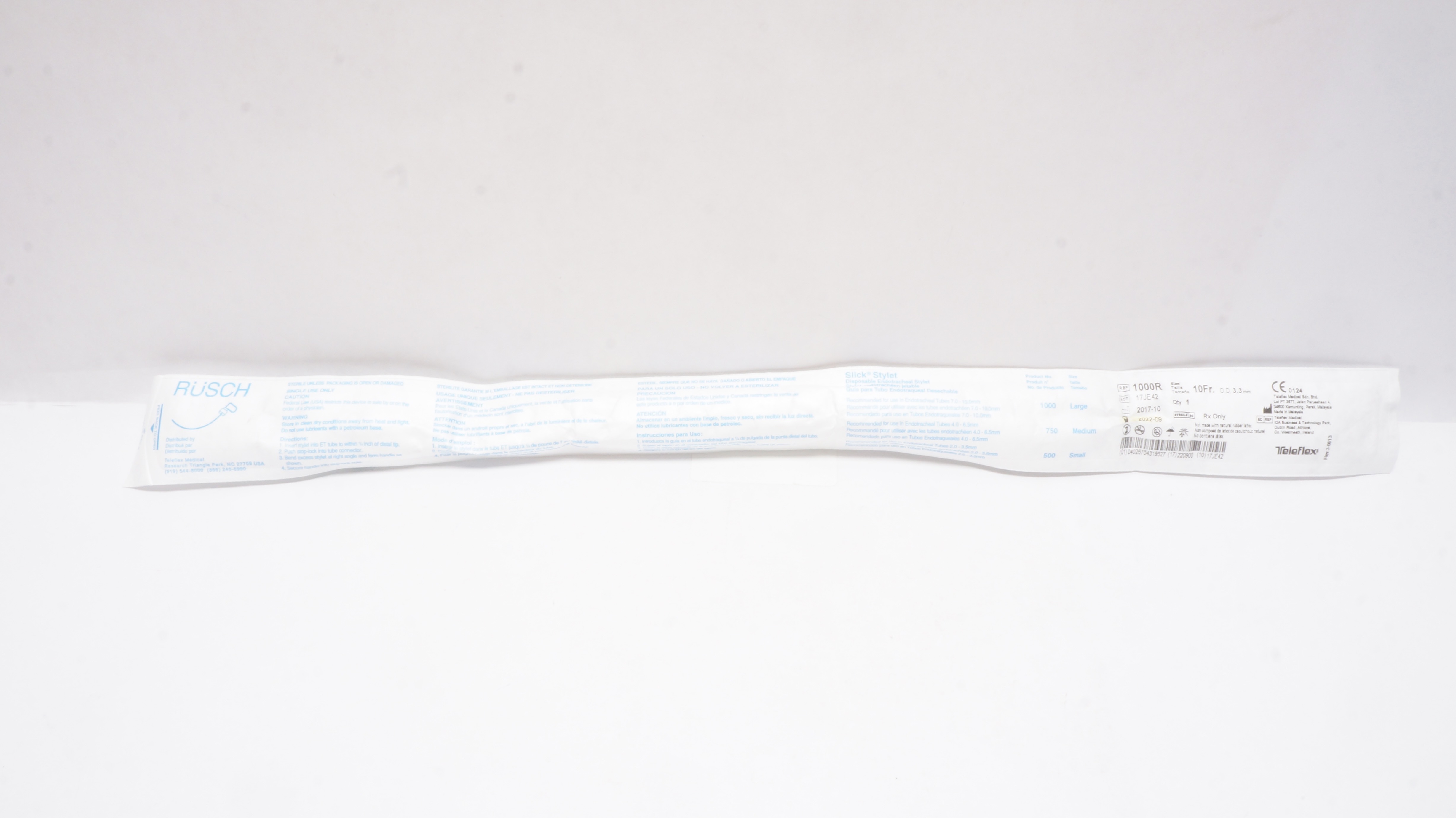 Teleflex 1000R Slick Stylet Disposable Endotracheal Stylet 10Fr x 3.3mm O.D. (x)