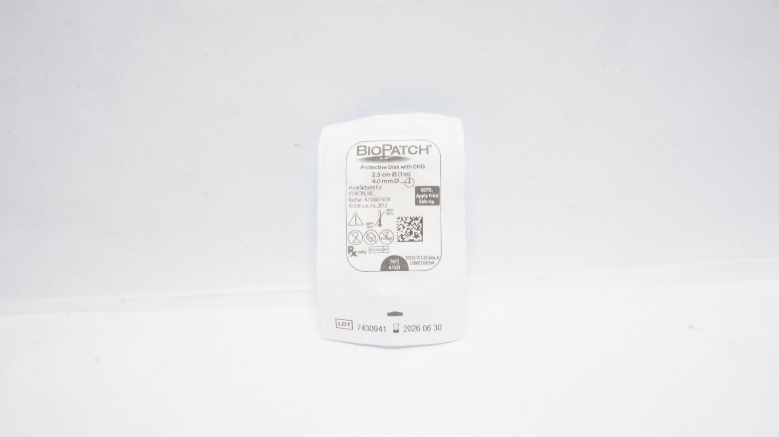 Ethicon 4150 BIOPATCH Protective Disk with CHG 2.5 cm