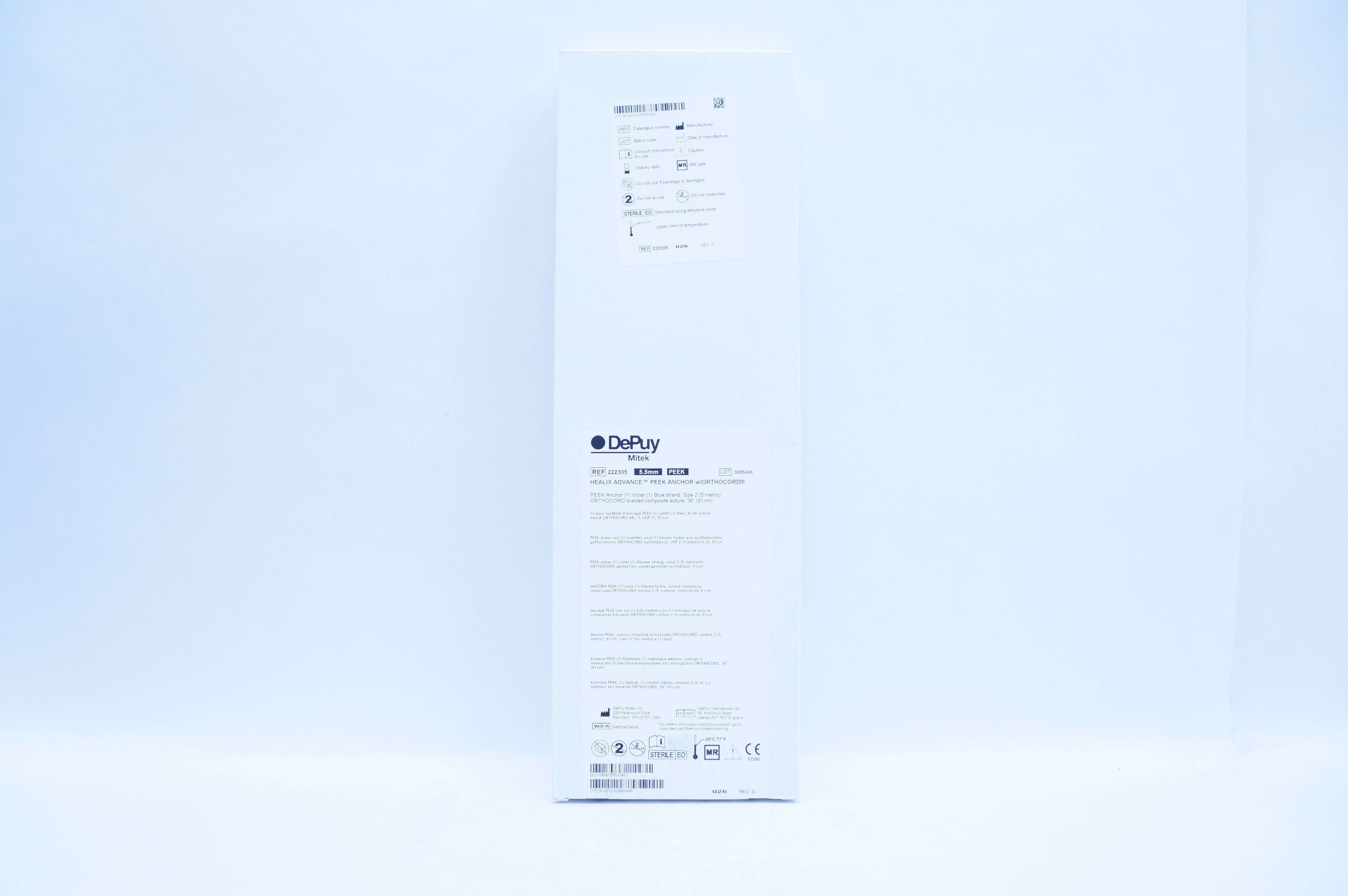 DePuy Mitek 222305 2 Healix Advance, 5.5mm Peek Anchor, 36inch (x)