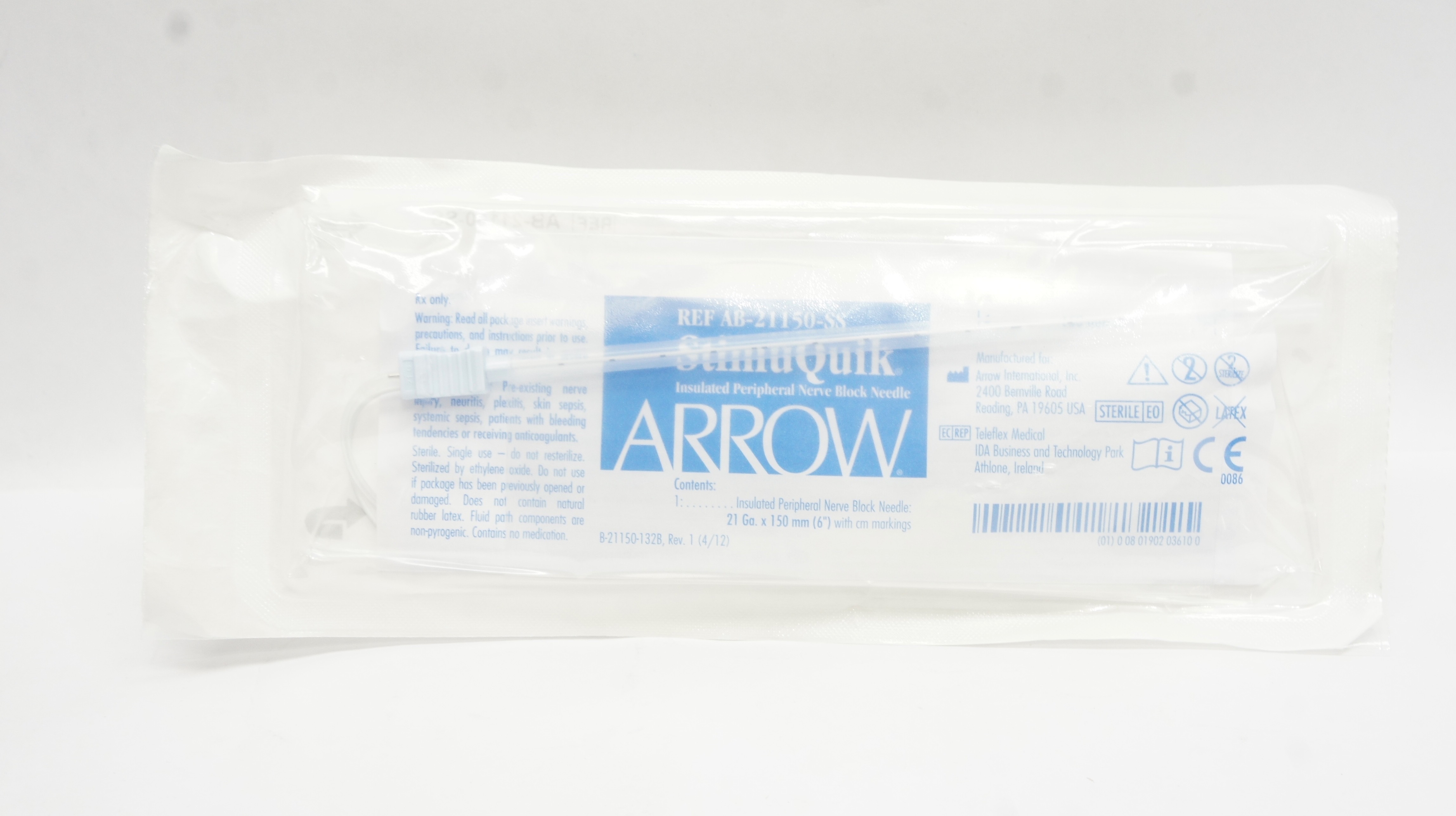 Teleflex AB-21150-SS Arrow StimuQuik Peripheral Nerve Block 21Ga. x 6in. (x)