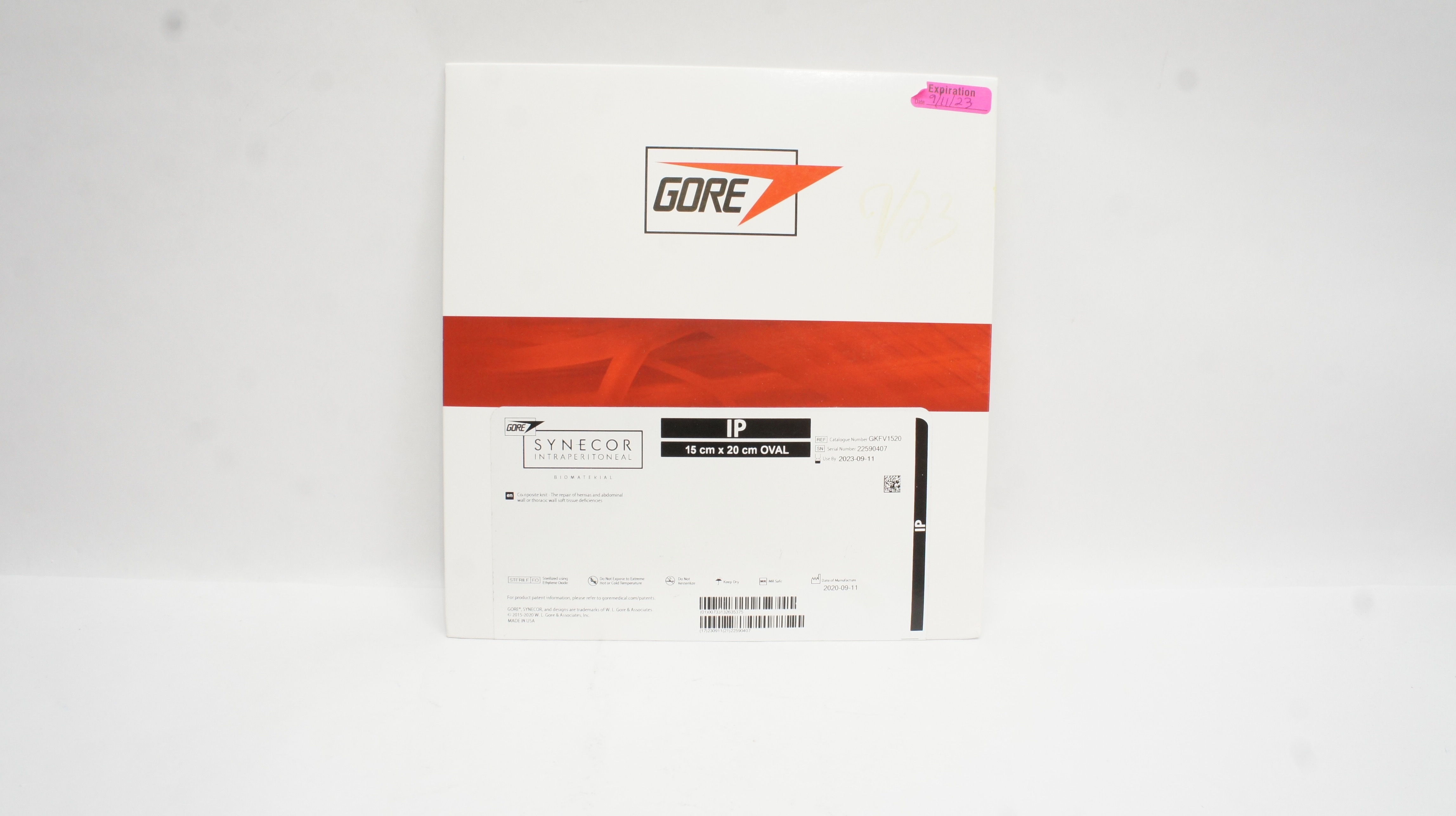 GORE GKFV1520 SYNECOR Intraperitoneal Biomaterial 15CM X 20CM oval