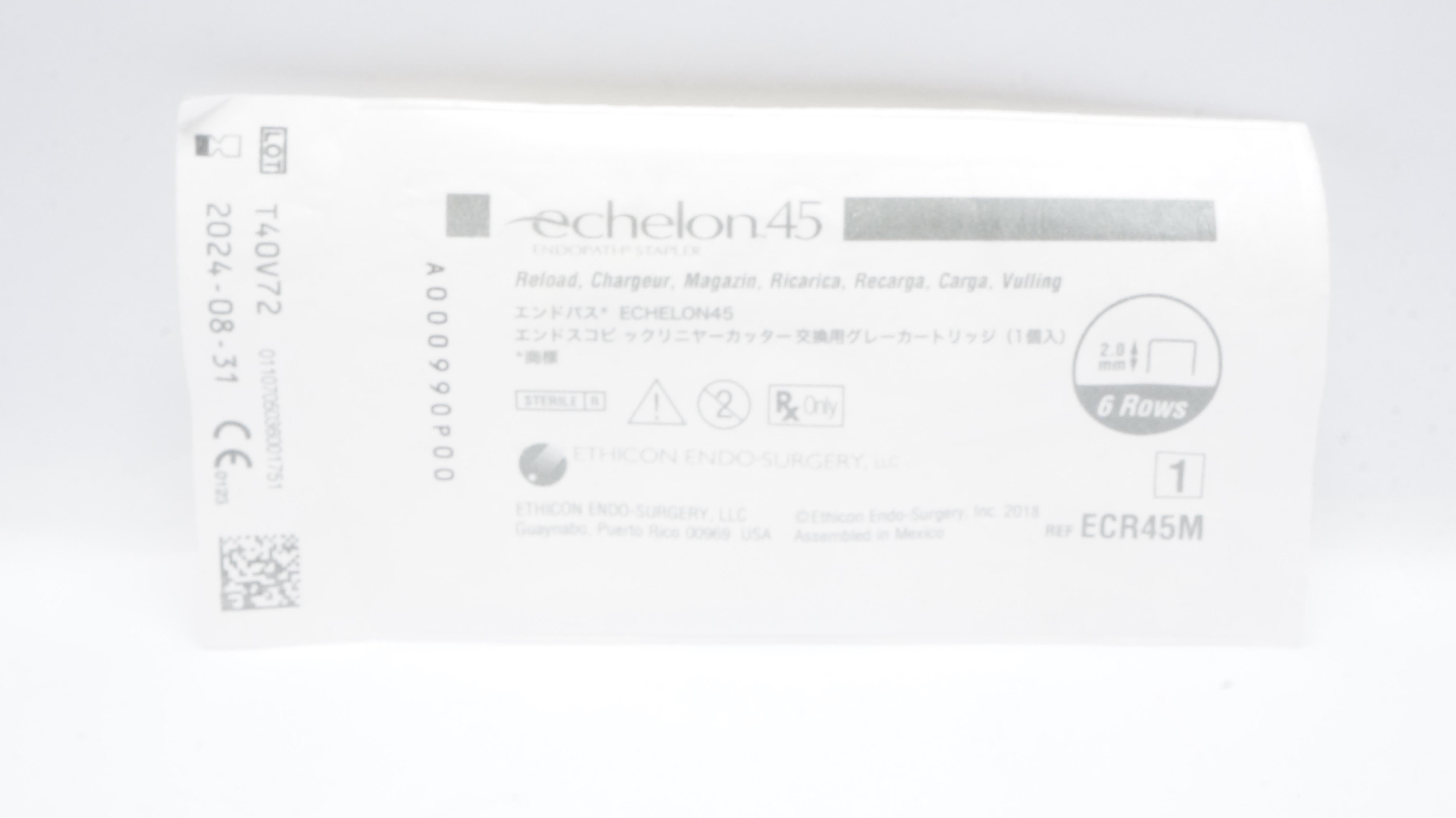 Ethicon ECR45M ECHELON 45 Endopath Stapler Reload 2.0mm, 6 Rows (x)