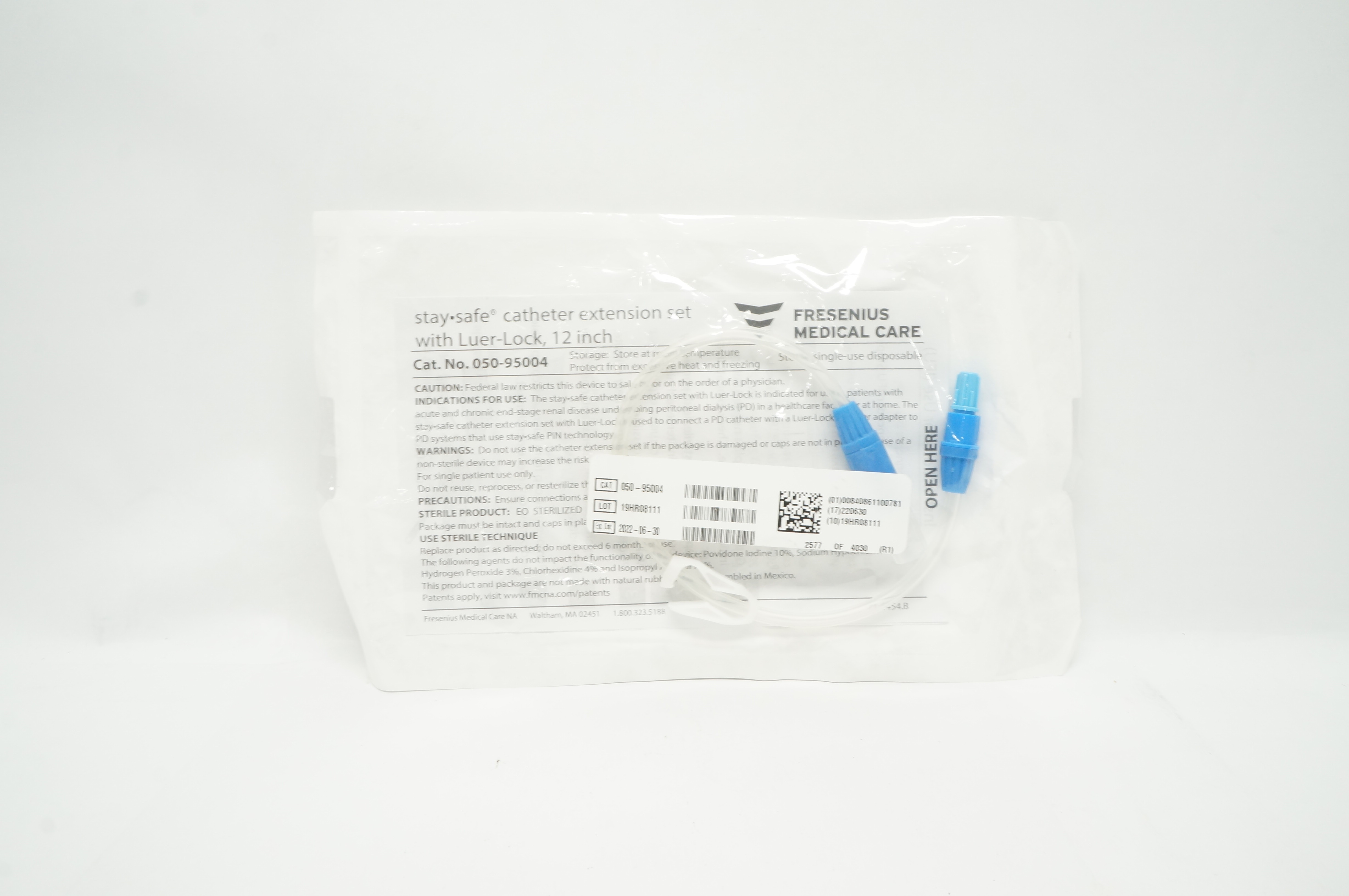 Fresenius Medical 050-95004 StaySafe Extension Set with Luer-Lock 12 inch