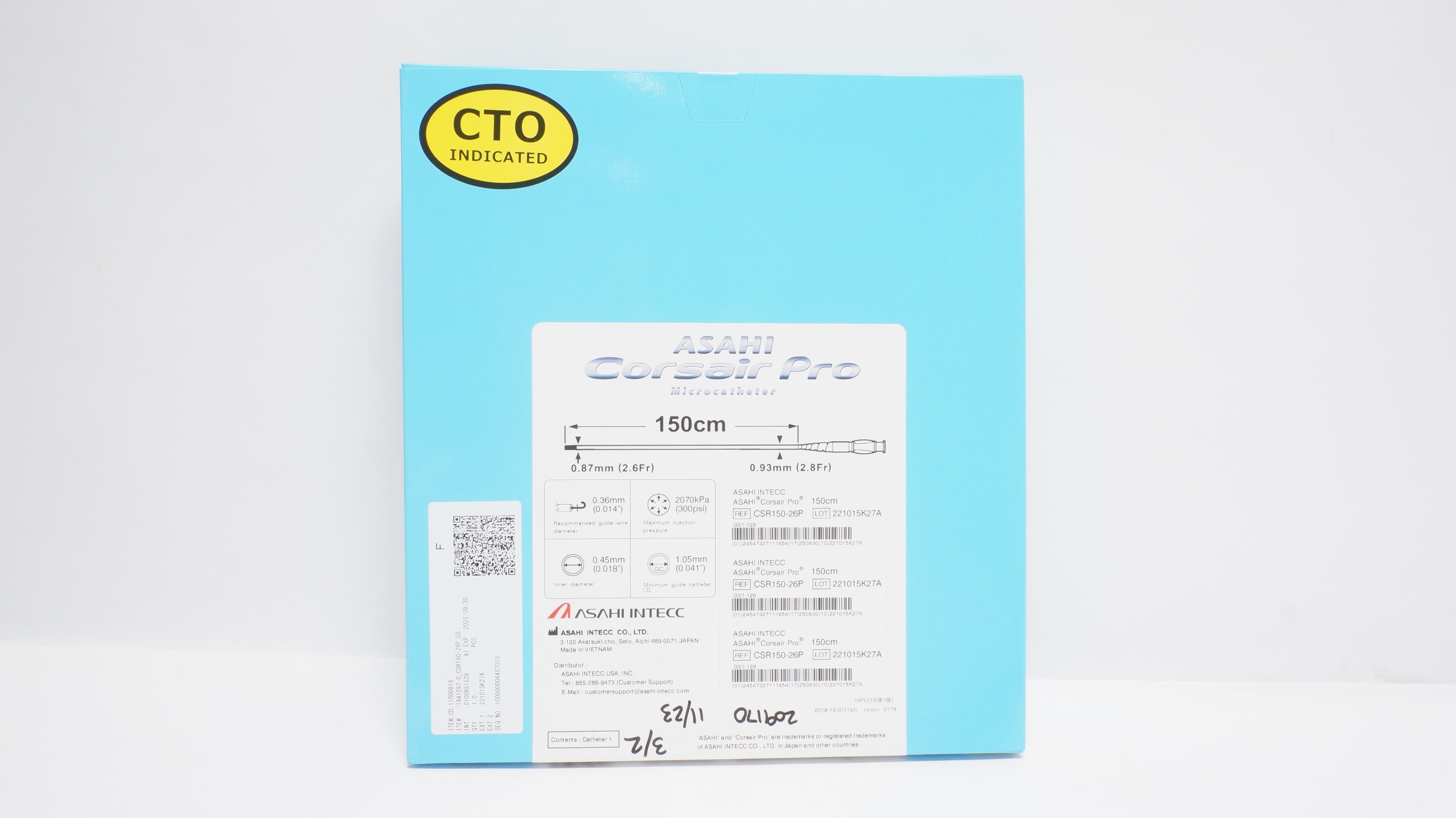 Asahi Intecc CSR150-26P Corsair Pro Microcatheter 150cm z 2.6Fr x 2.8Fr (x)