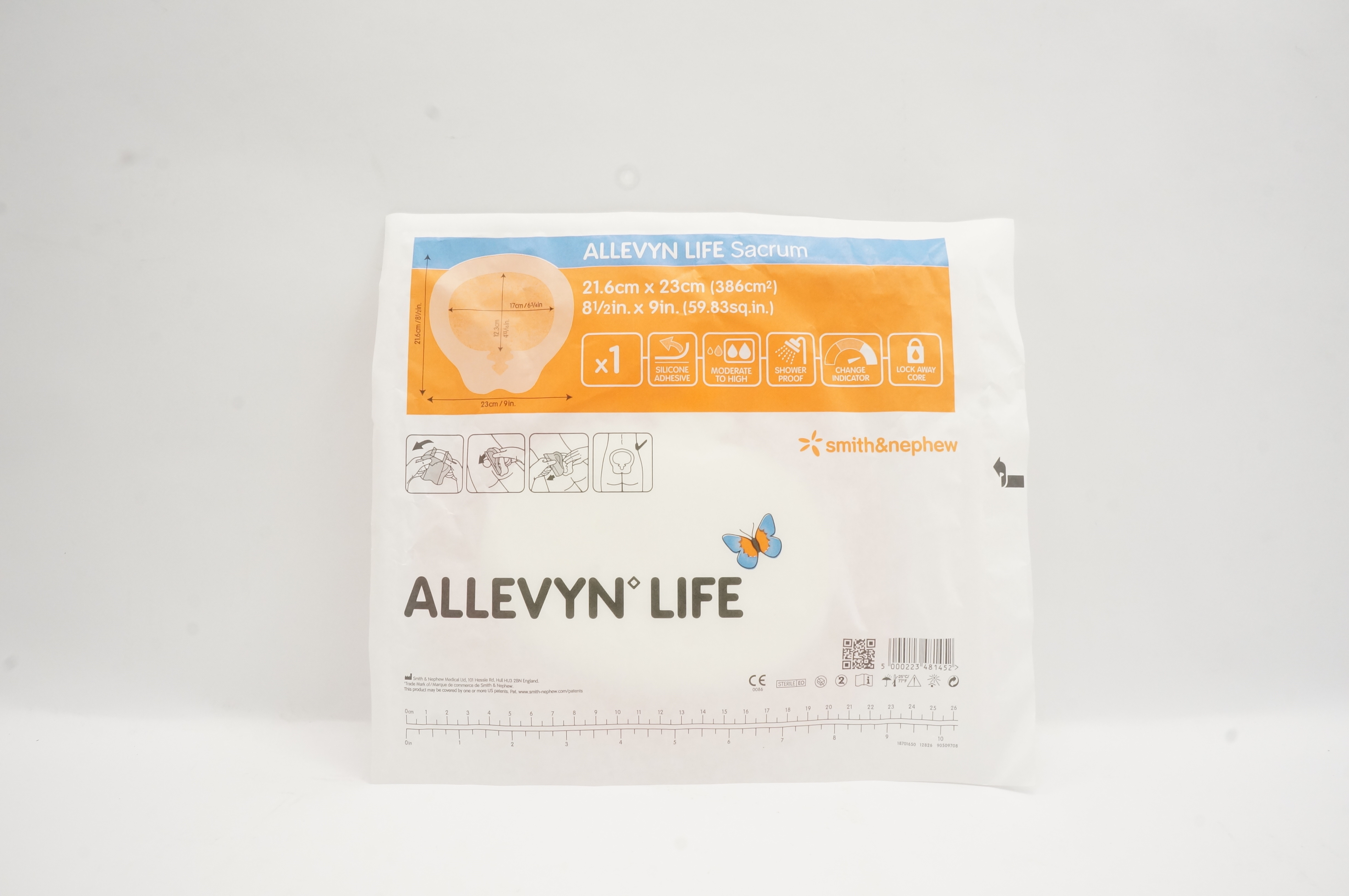 Smith&Nephew 66801307 Allevyn Life Sacrum 8-1/2inch x 9inch
