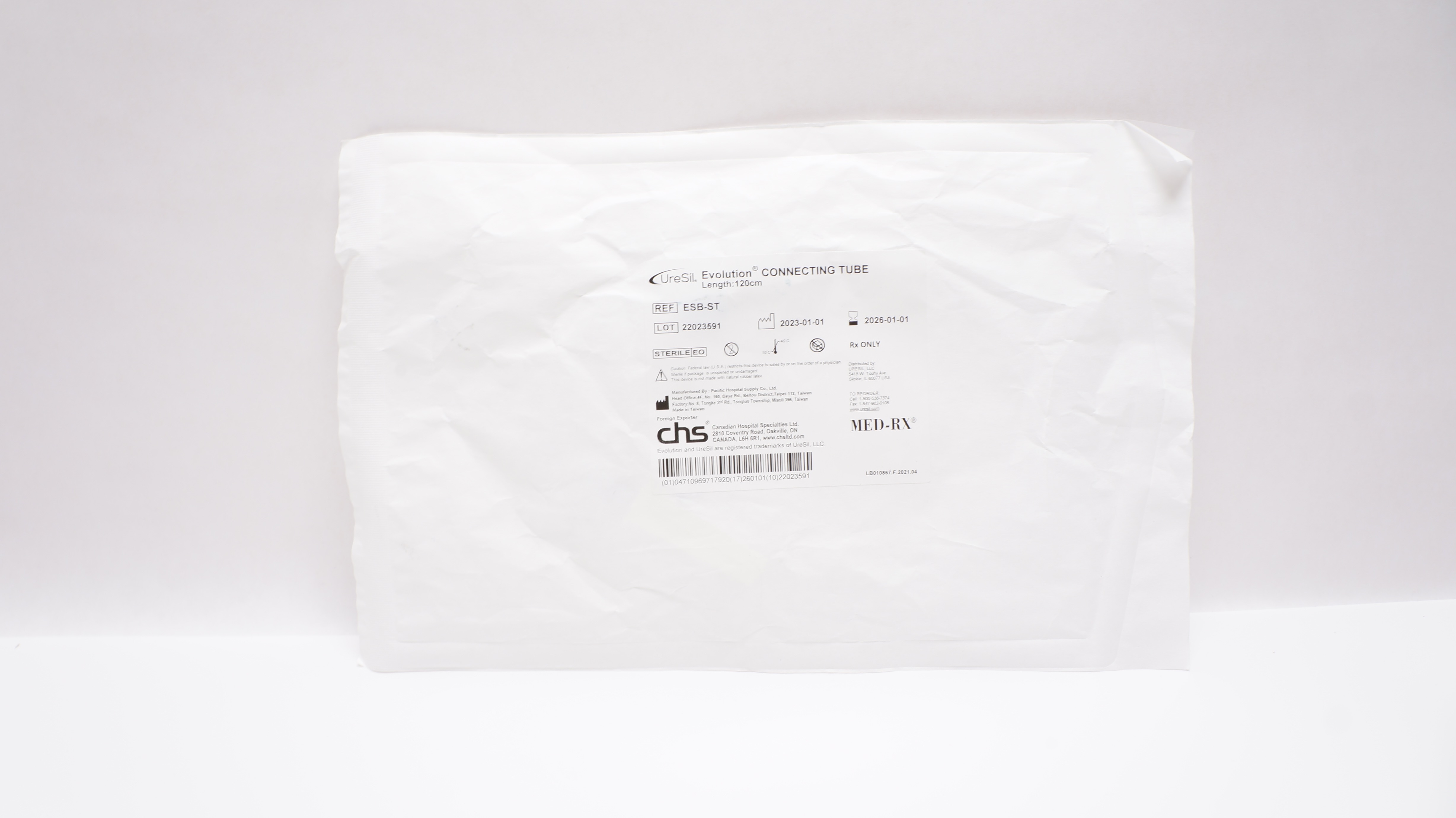 Canadian Hospital Specialities ESB-ST UreSil Evolution Connecting Tube 120cm